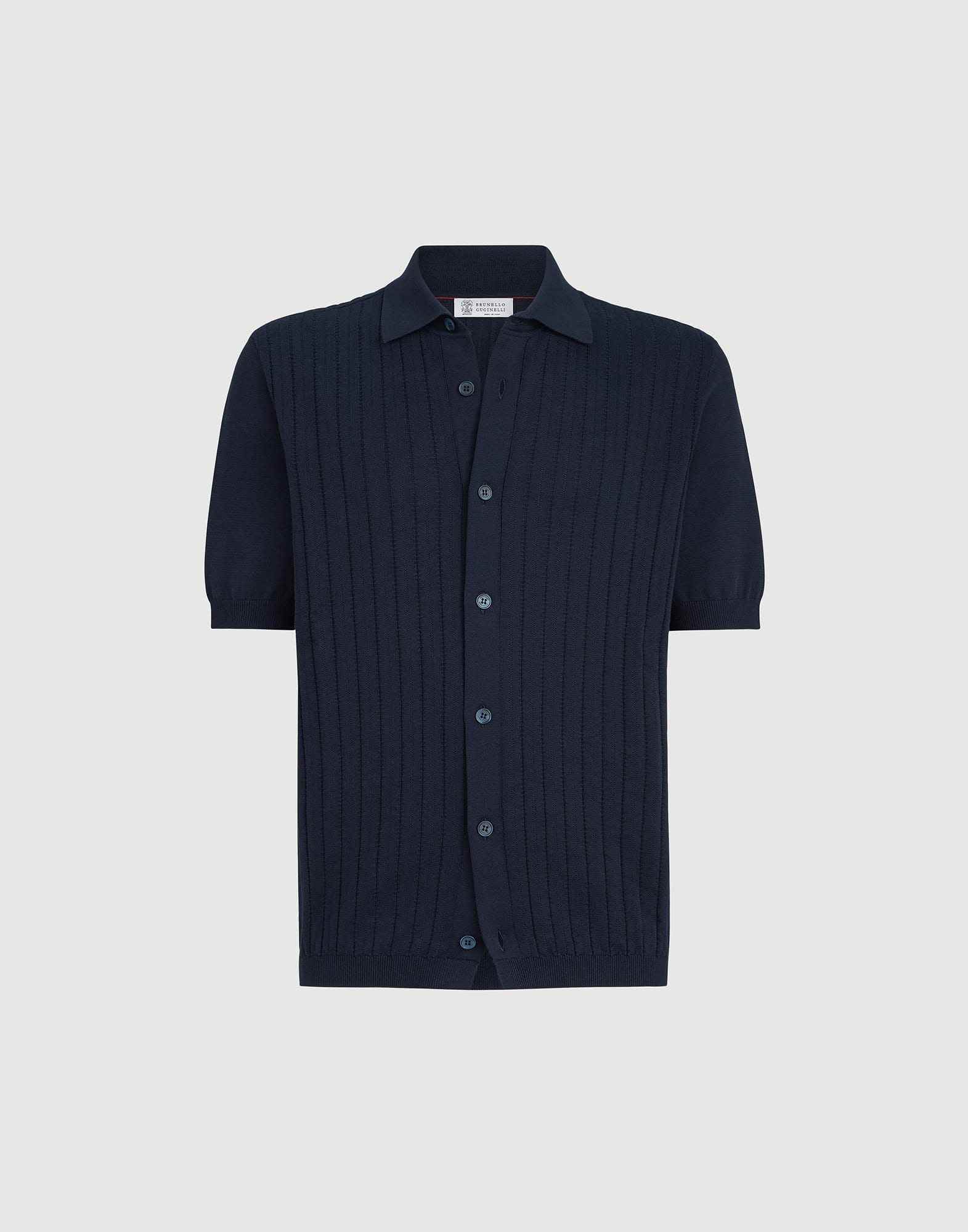 Knit shirt for Man in Navy Blue | Brunello Cucinelli