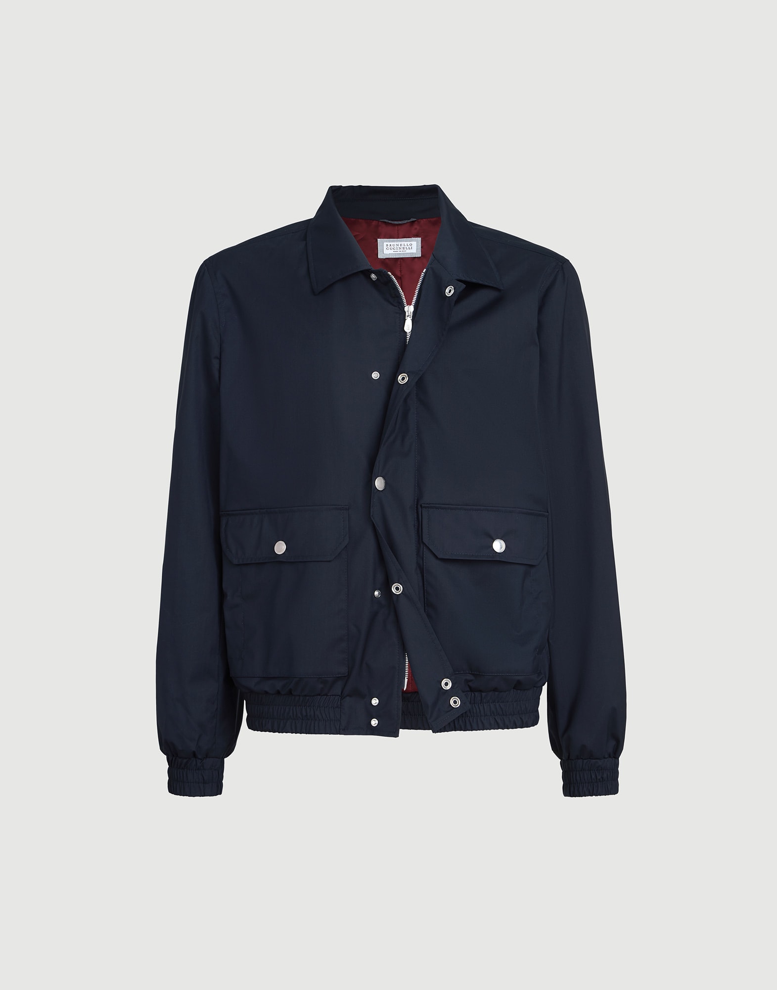 BRUNELLO CUCINELLI ネイビー メランジ ジャケット 46サイズ Bonded fabric outerwear jacket for Man in Navy Blue | Brunello