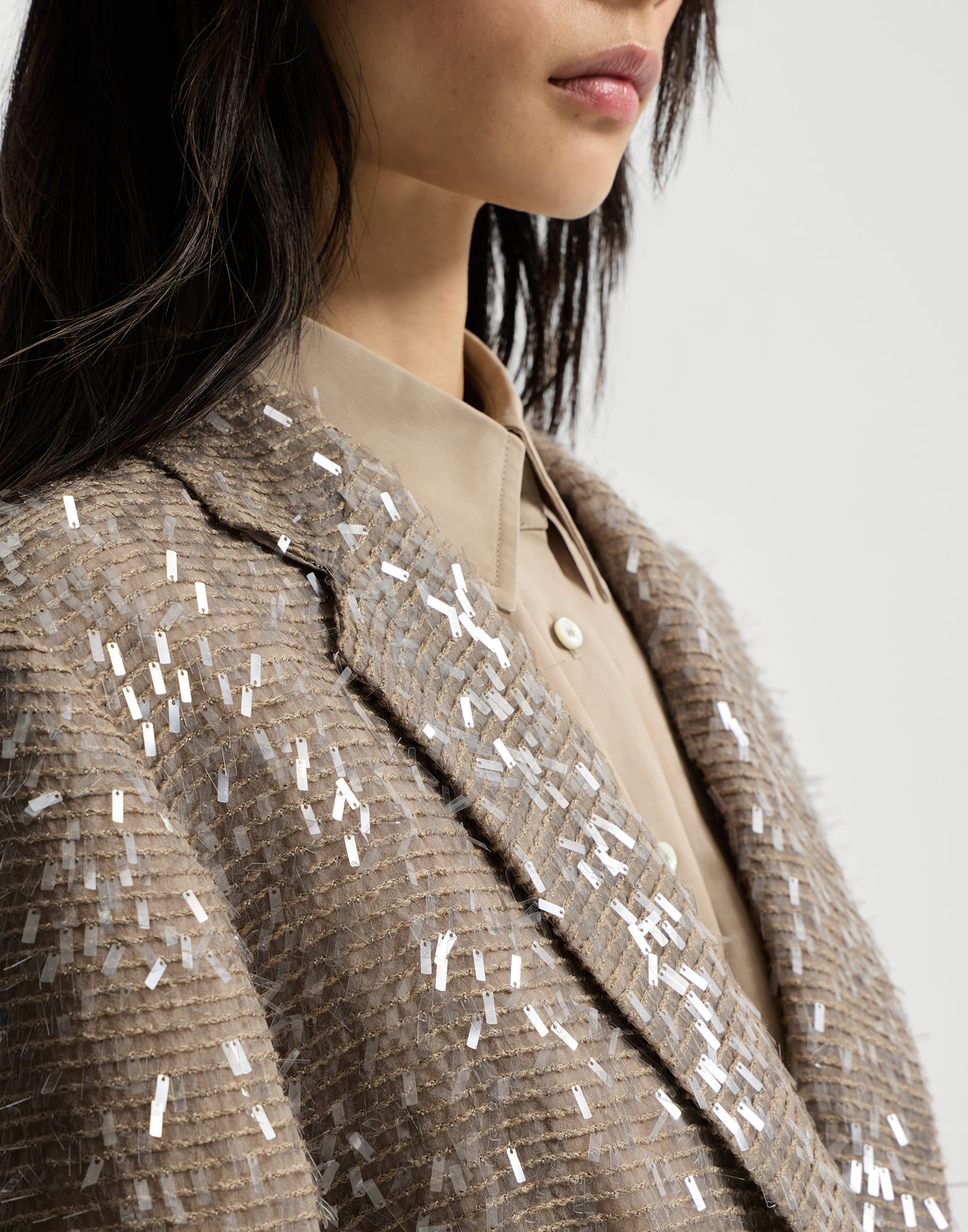Dazzling Embroidery blazer for Woman in Rope | Brunello Cucinelli