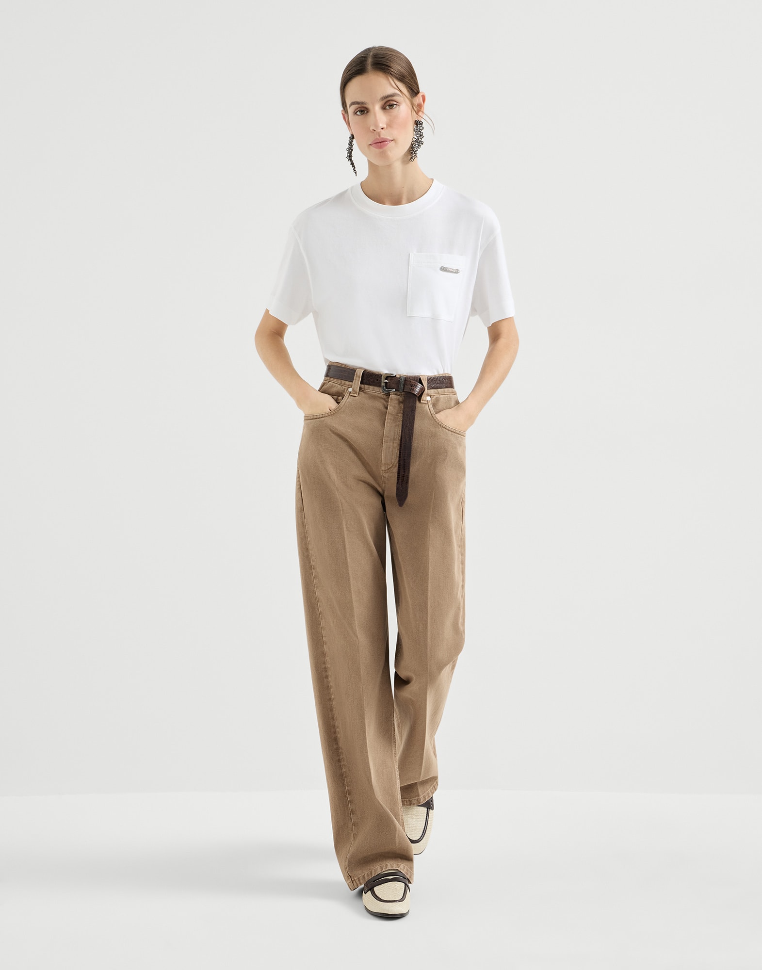 Contemporary Loose trousers for Woman in Light Brown | Brunello