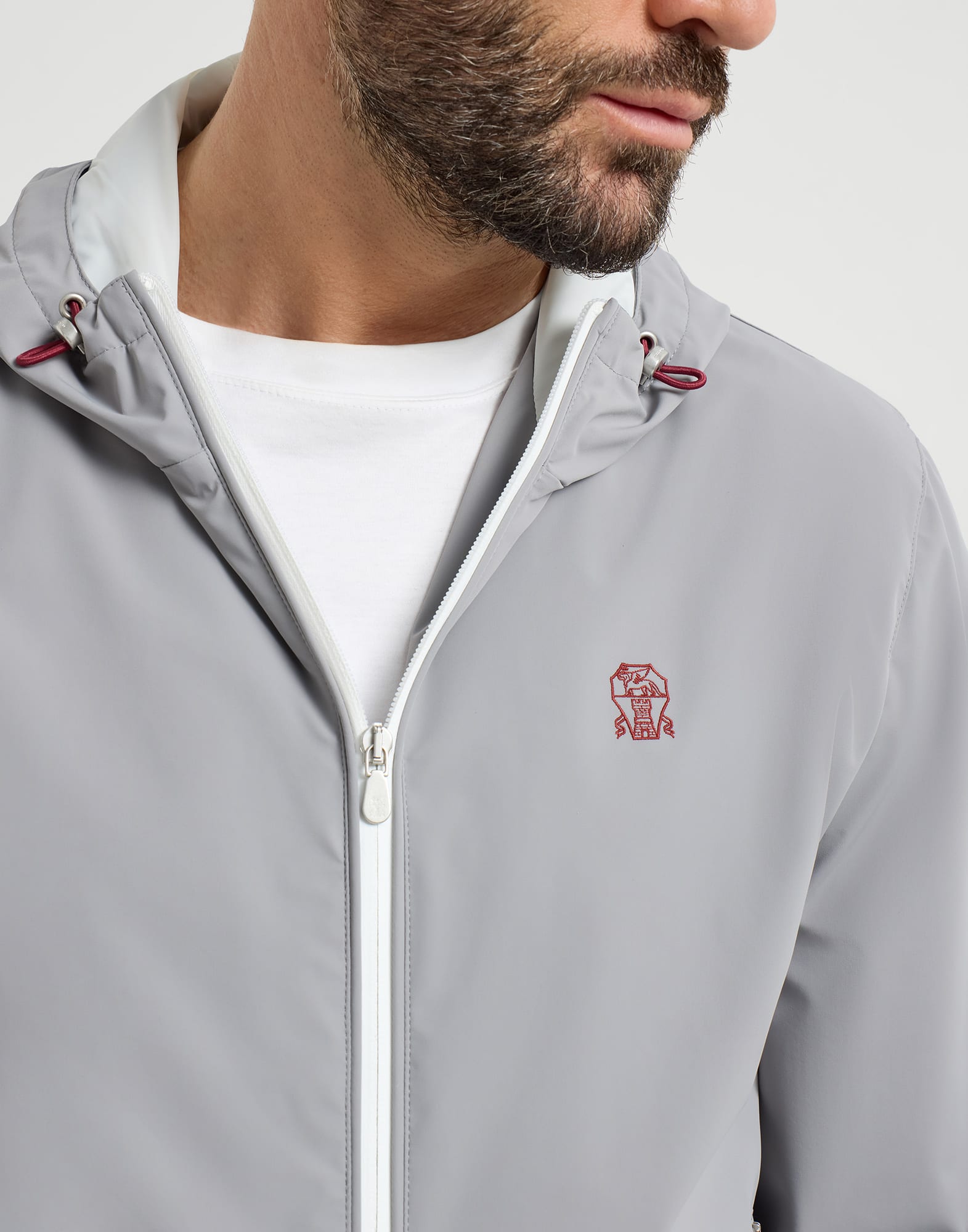 Nylon jacket for Man in Grey | Brunello Cucinelli
