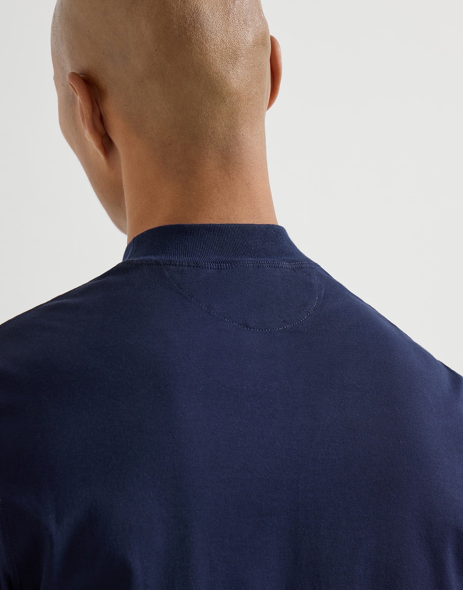 Jersey T-shirt for Man in Navy Blue | Brunello Cucinelli