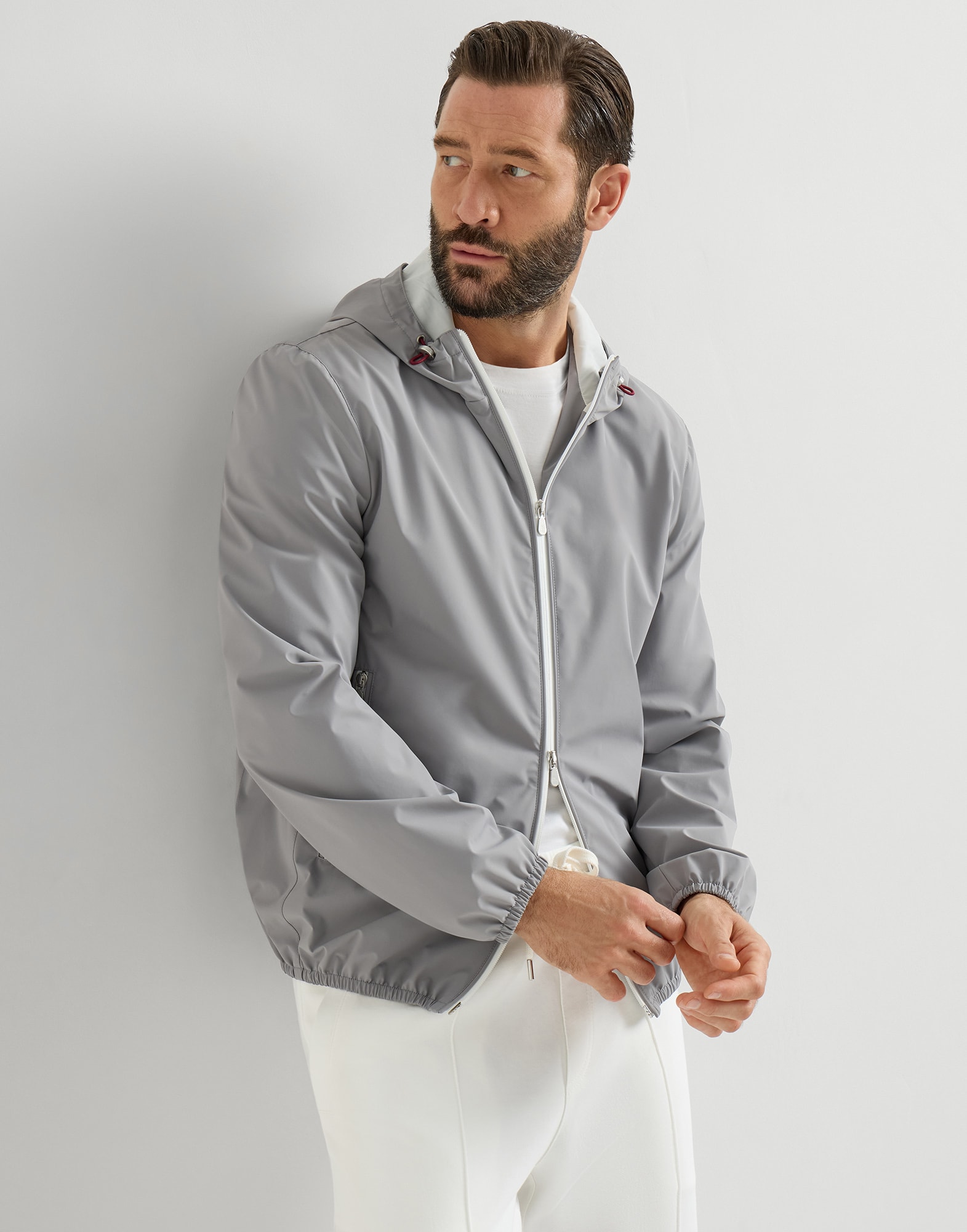 Nylon jacket for Man in Grey | Brunello Cucinelli