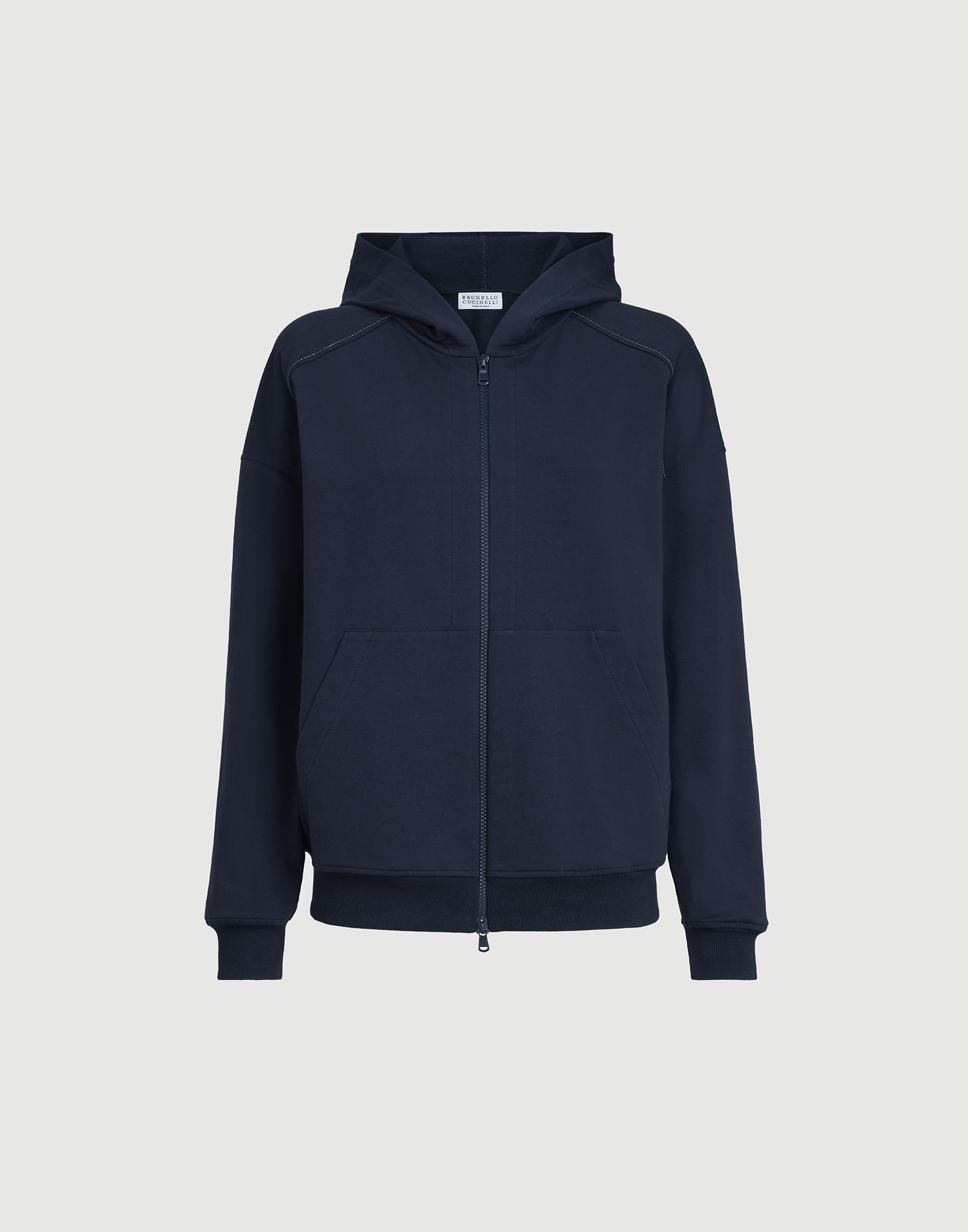 Lightweight French terry sweatshirt for Woman in Blue | Brunello