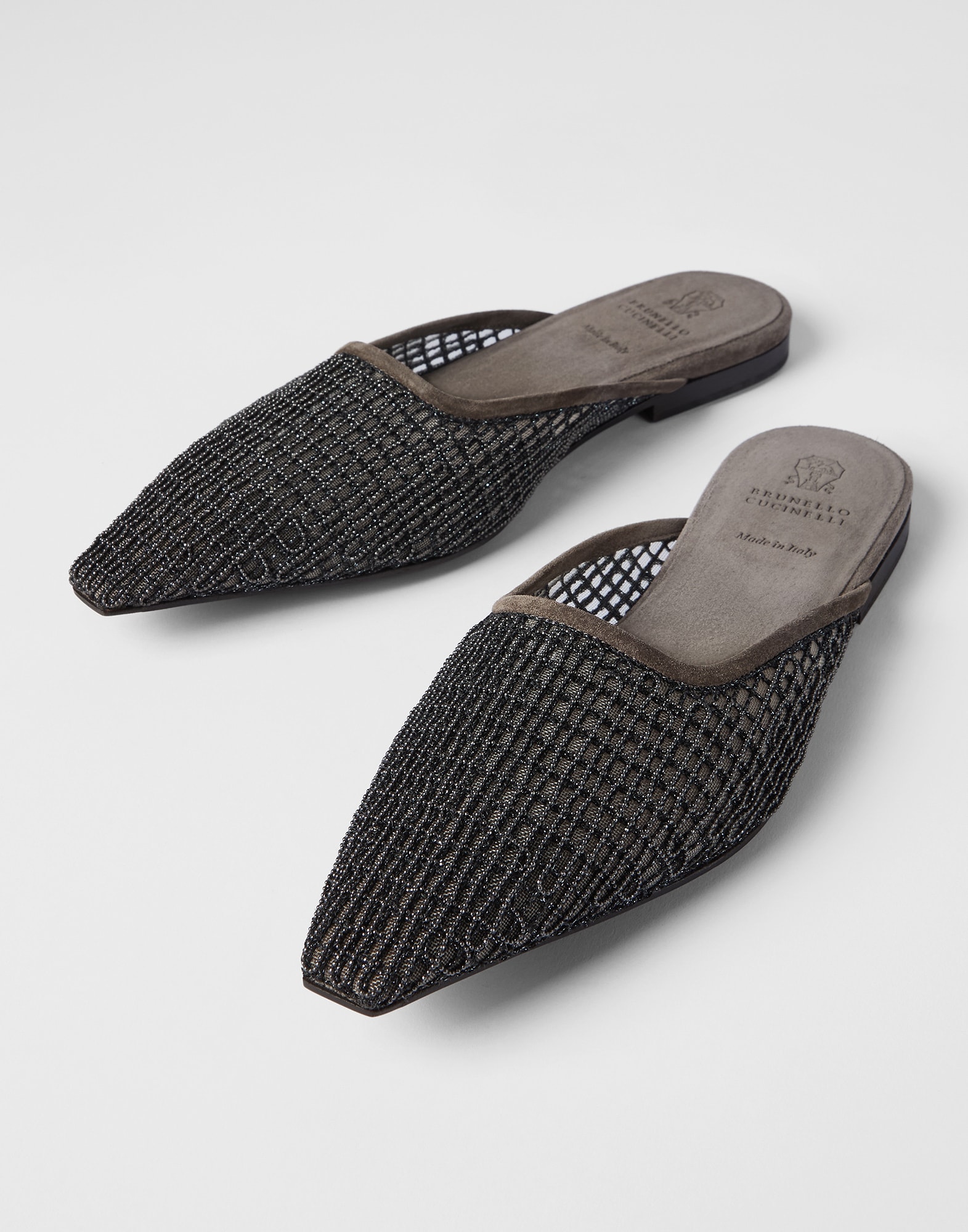 Leather mules for Woman in Pine Cone Brown | Brunello Cucinelli