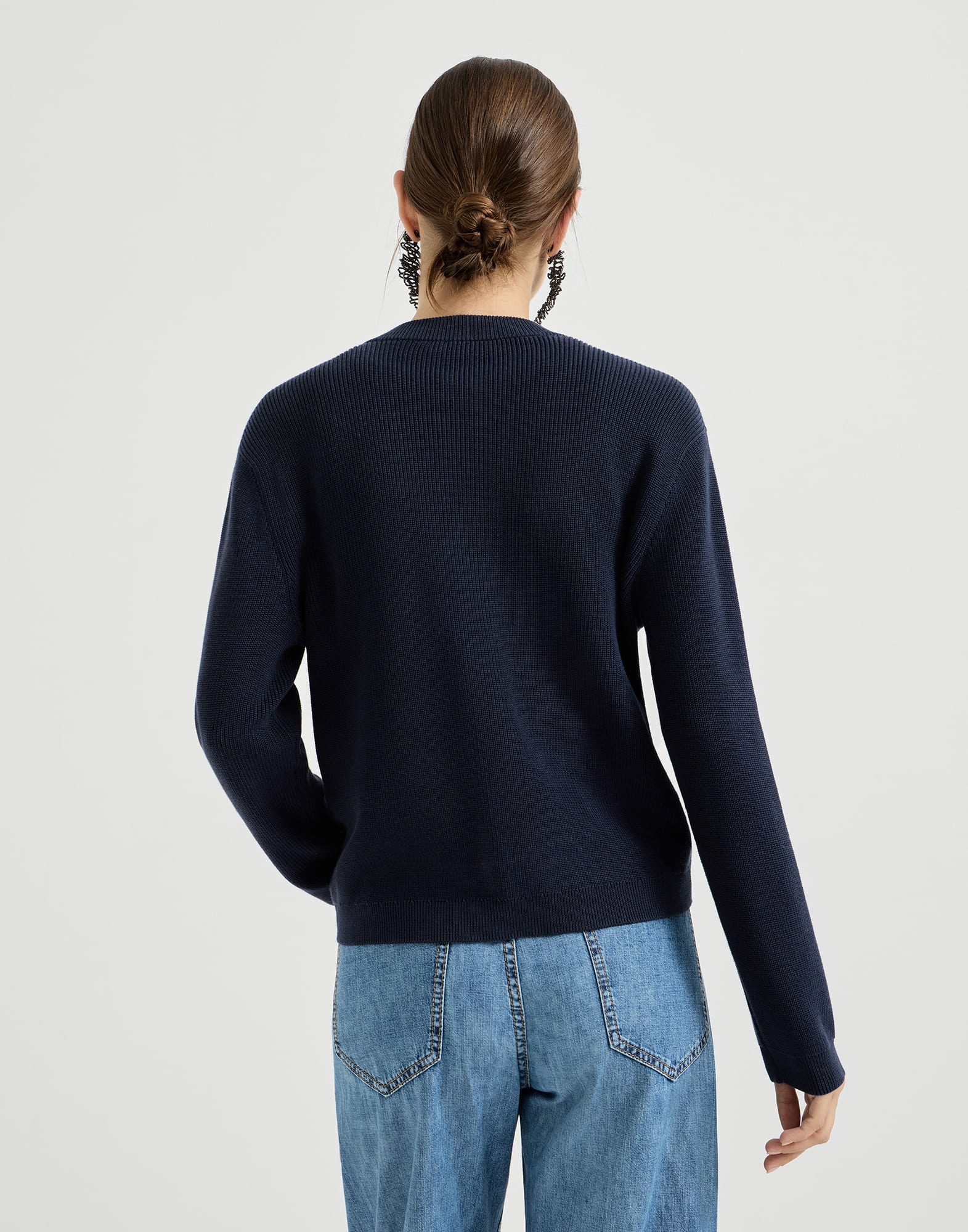 レディース 向け ブルー コットンカーディガン | Brunello Cucinelli