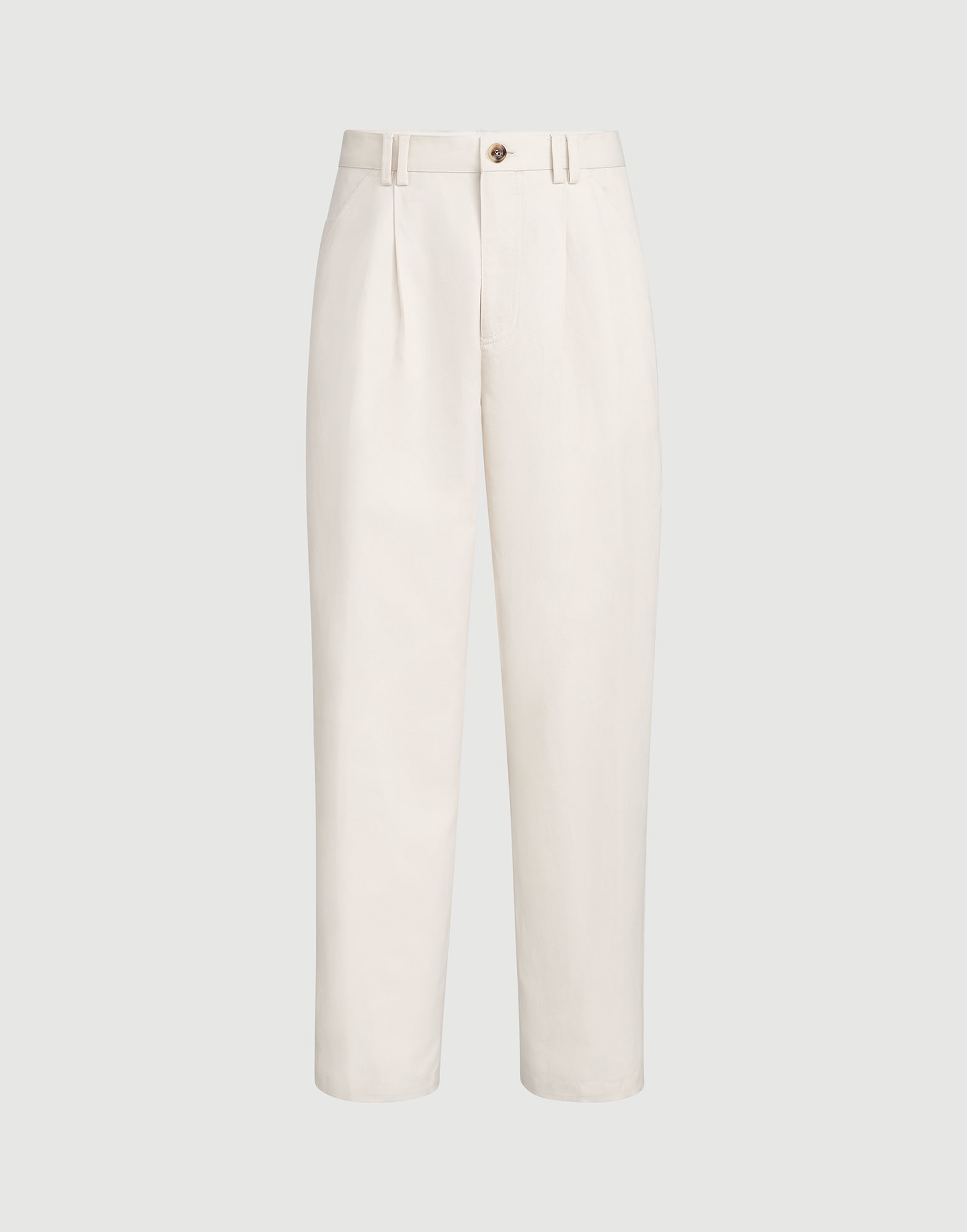 Brunello Cucinelli チノパン ホワイト 54 Cotton and linen trousers for Man in White | Brunello Cucinelli