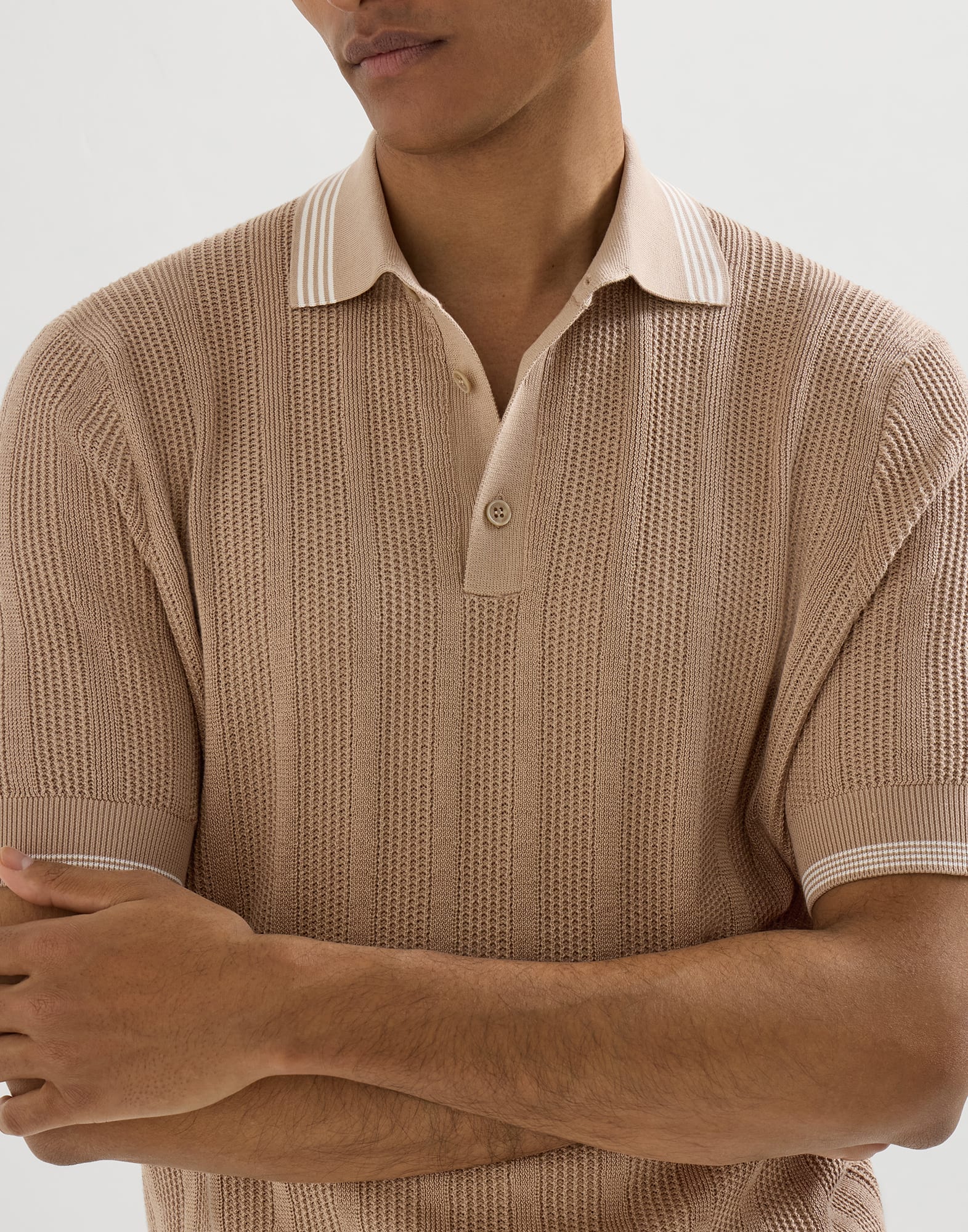 BRUNELLO CUCINELLI 襟付きニットポロ BRUNELLO CUCINELLI 襟付きニットポロ メンズ 向け アントラサイト