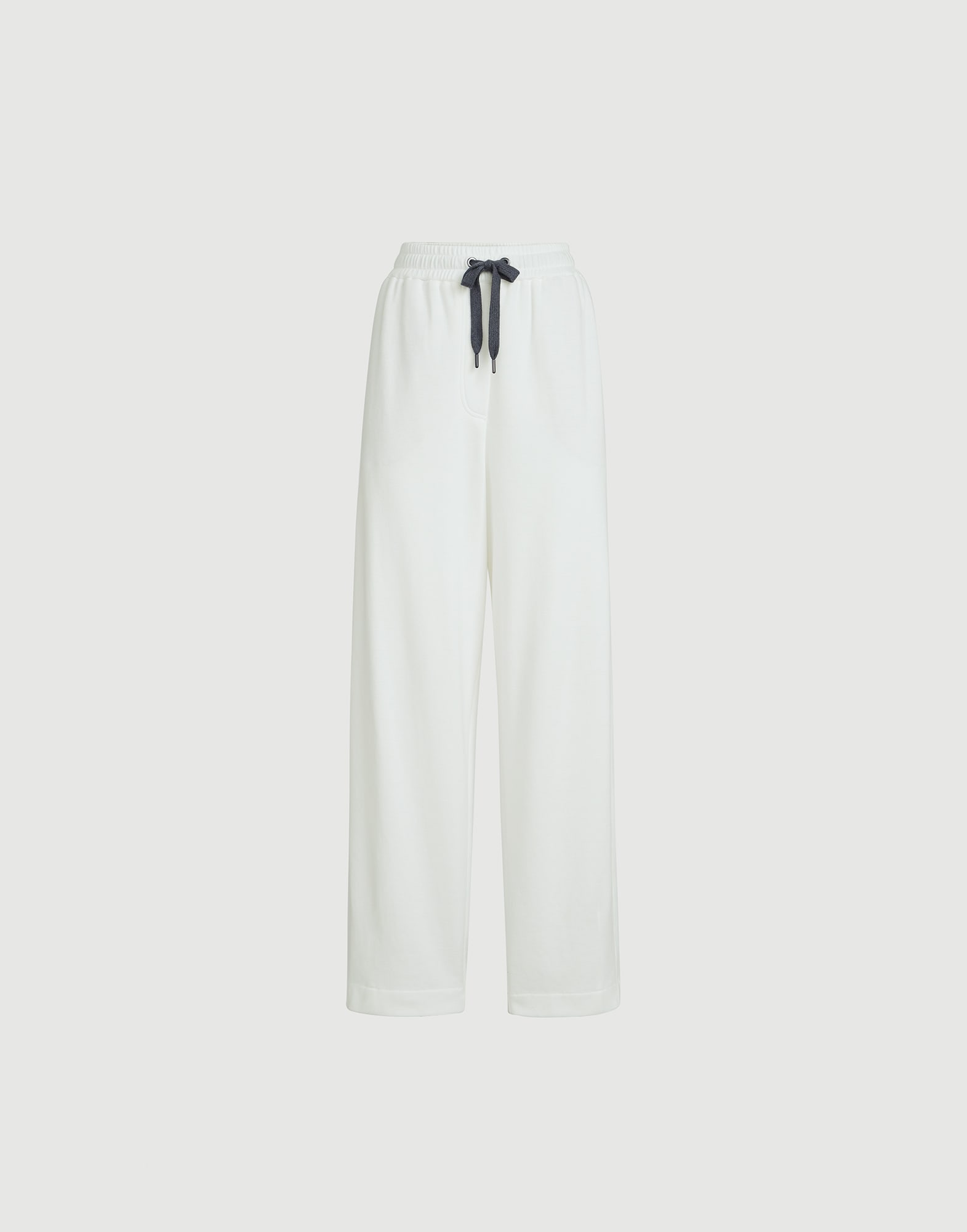 Pique Track trousers for Woman in White | Brunello Cucinelli