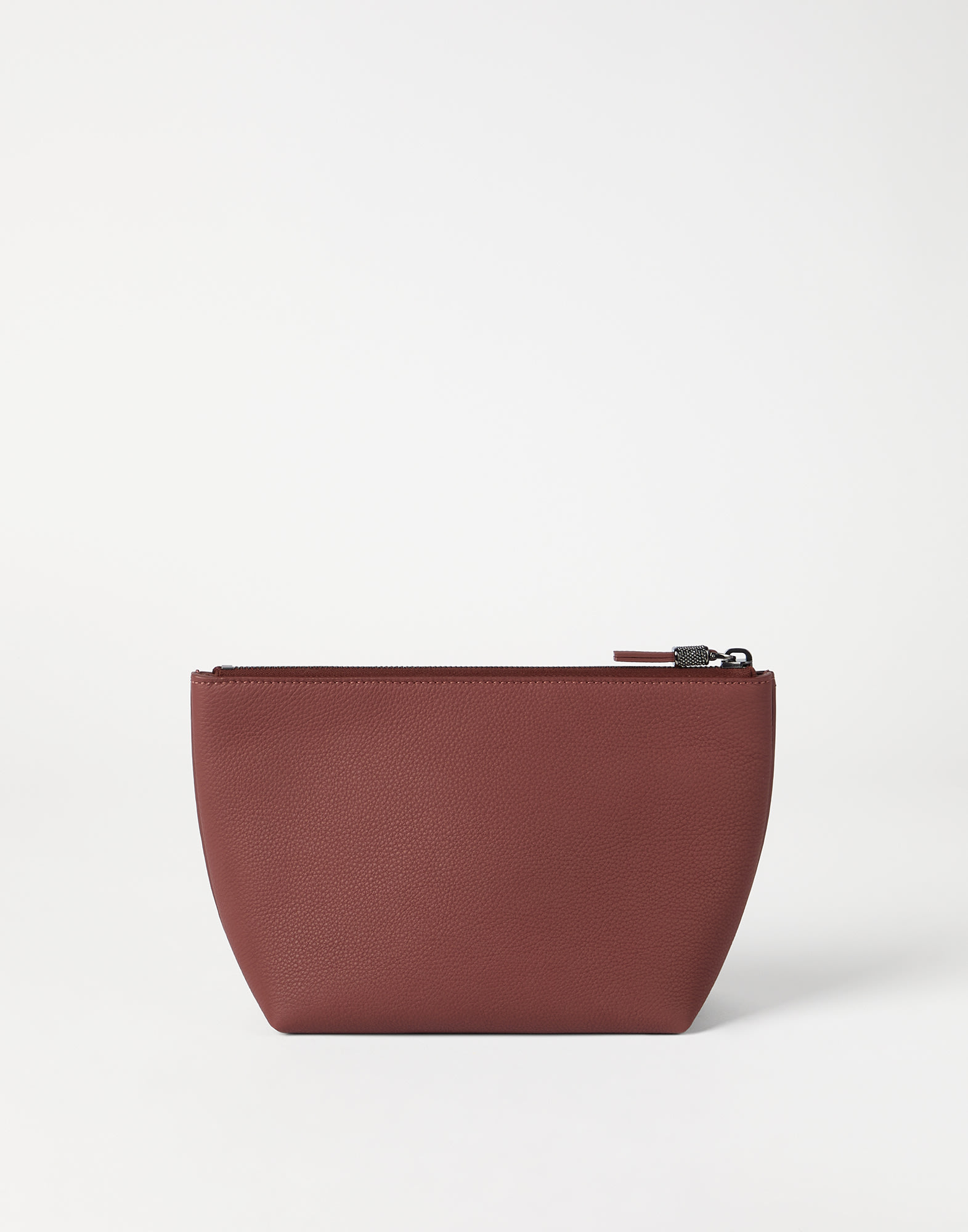 Calfskin clutch bag with monili for Woman in Firebrick | Brunello