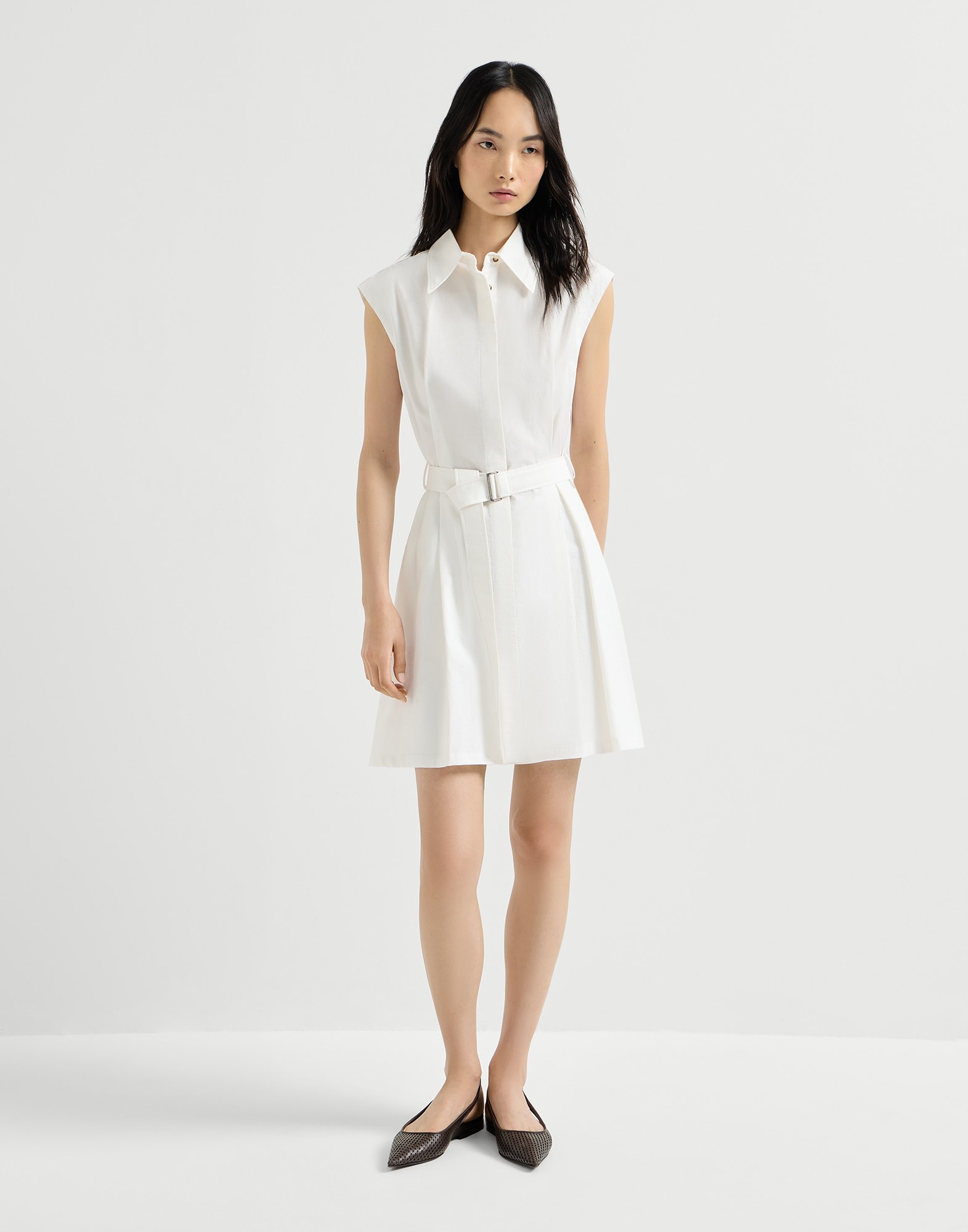 brunello cucinelli shirt dress Virgin wool shirt dress in grey - Brunello Cucinelli