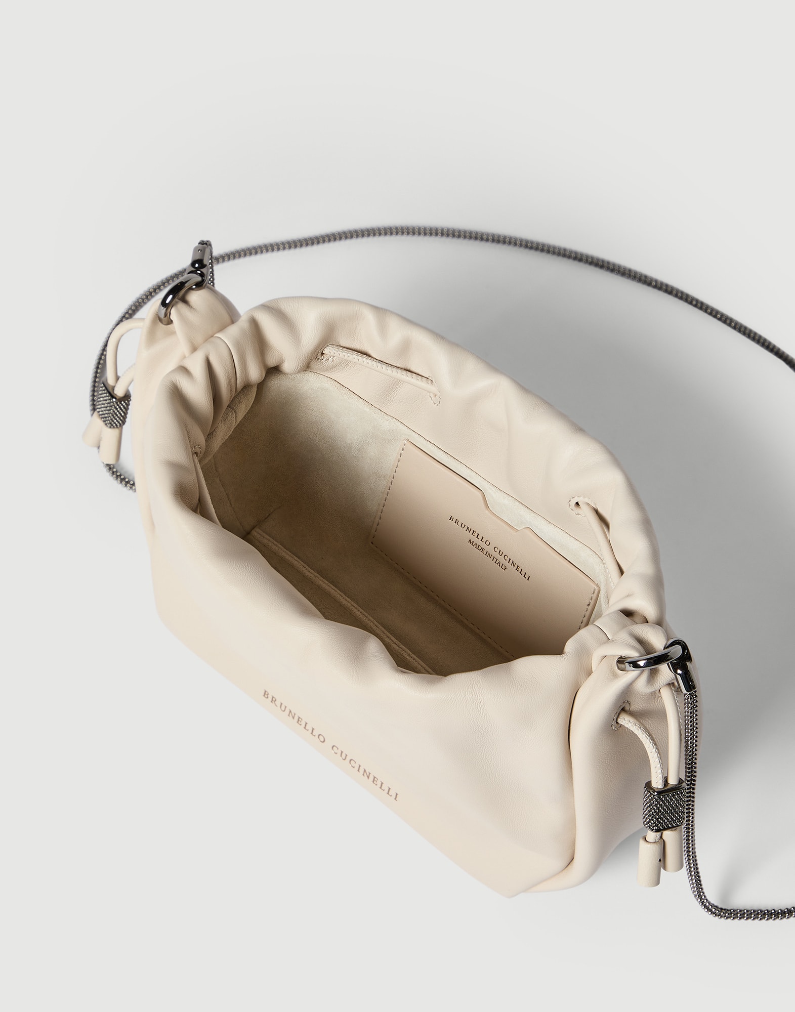 Soft leather mini Mellow Bucket bag for Woman in Firebrick