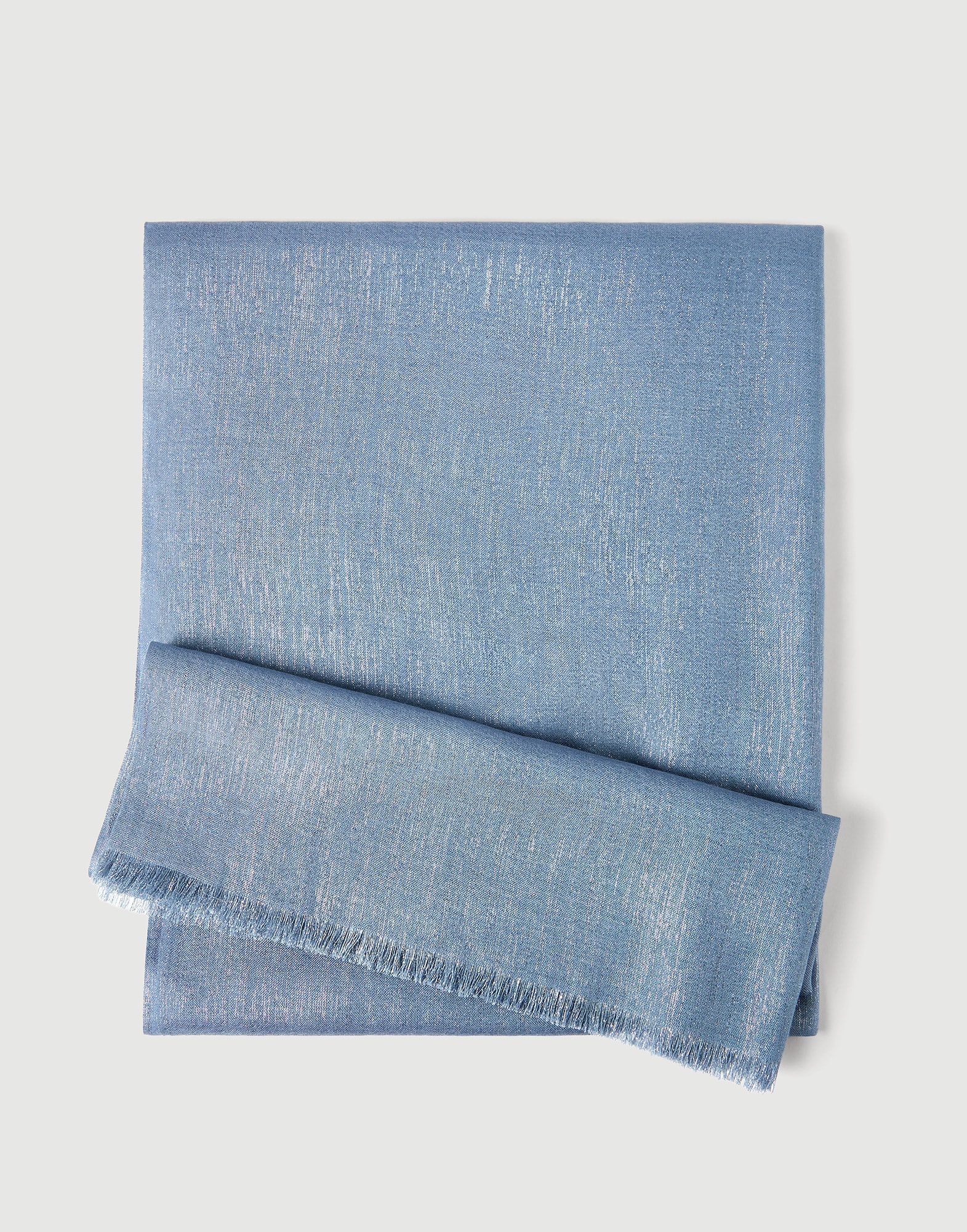 Sparkling scarf for Woman in Pearl Grey | Brunello Cucinelli