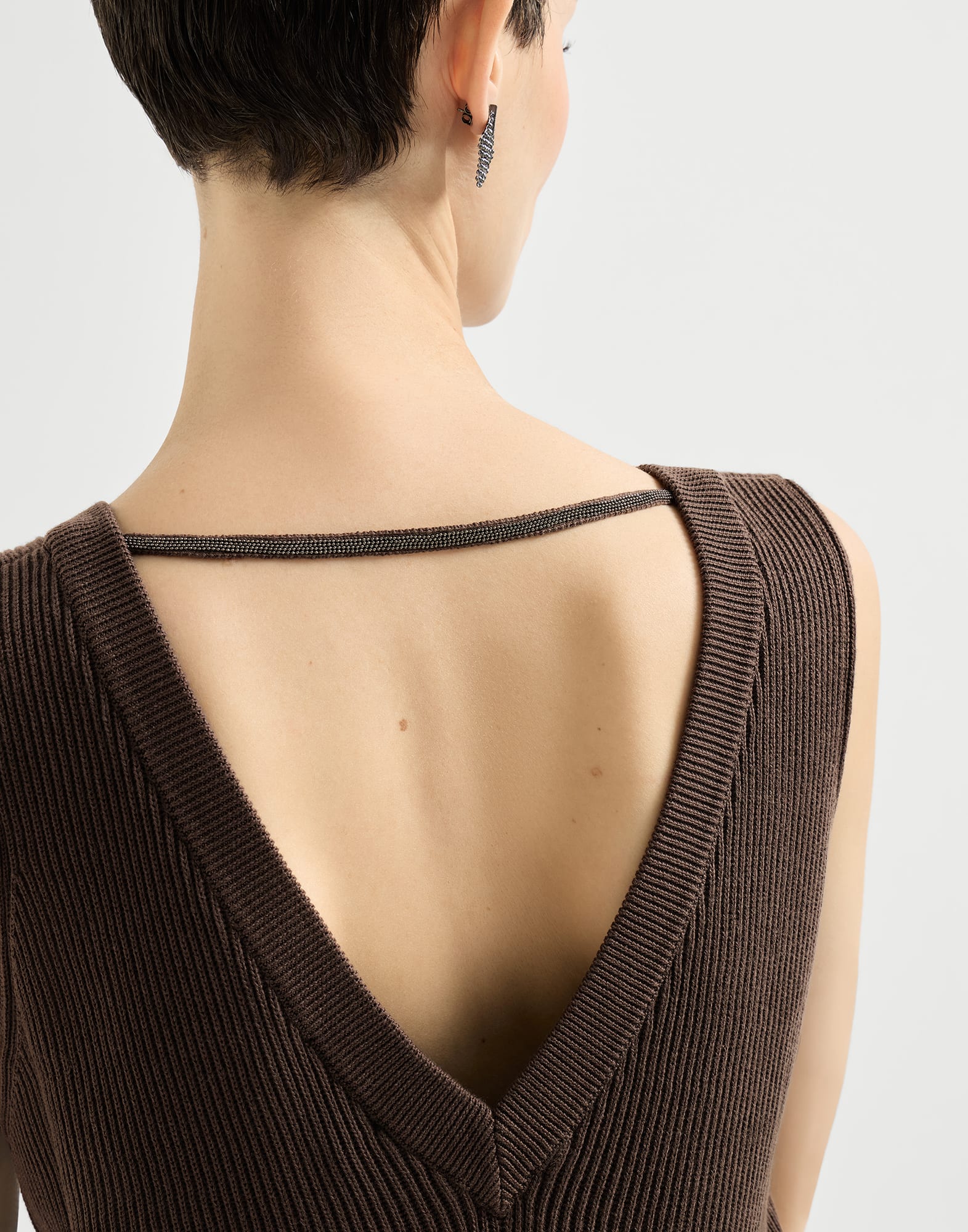 レディース 向け ブルー リブニット ドレス | Brunello Cucinelli