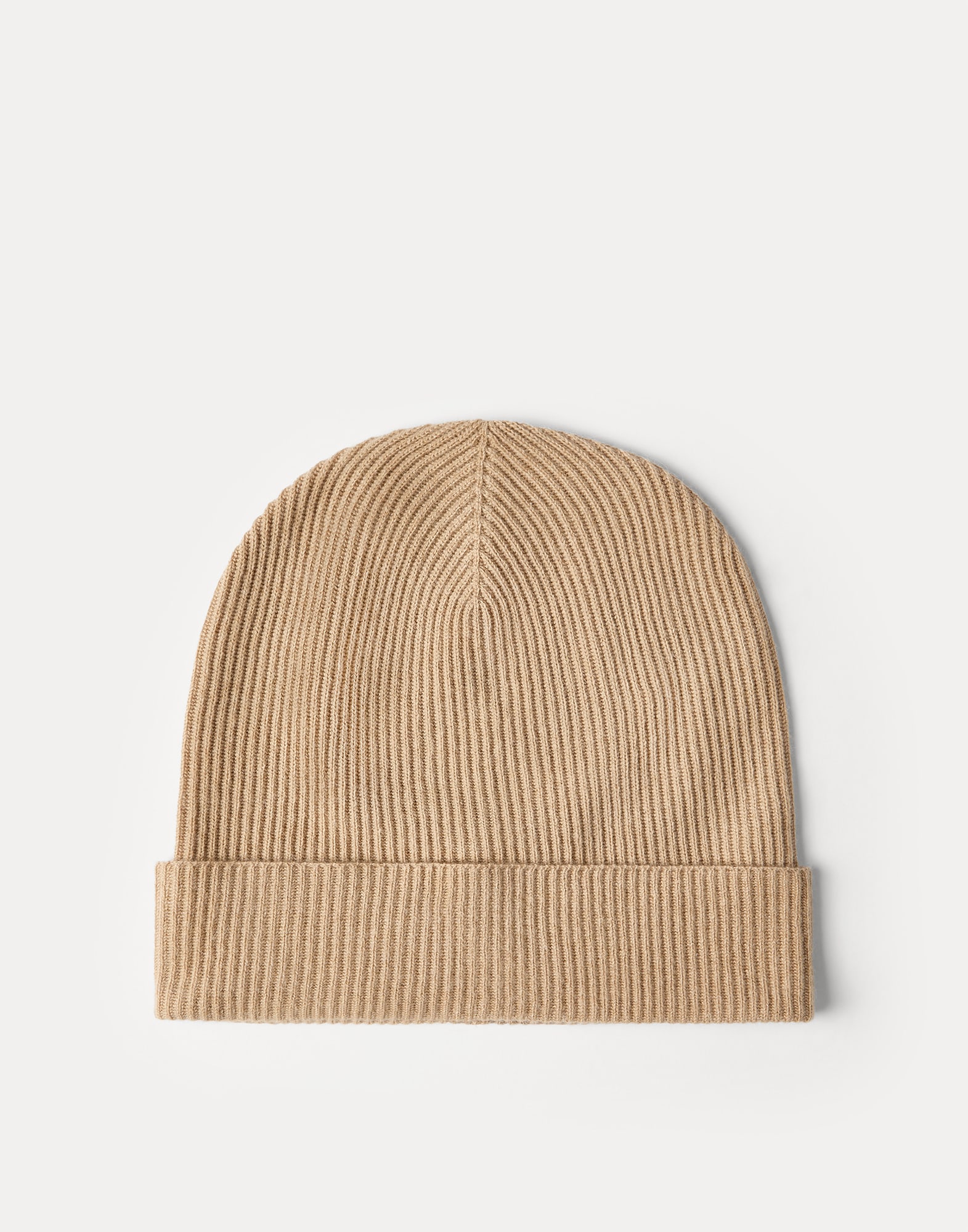 Vicu&ntilde;a knit beanie Beige Woman - Brunello Cucinelli