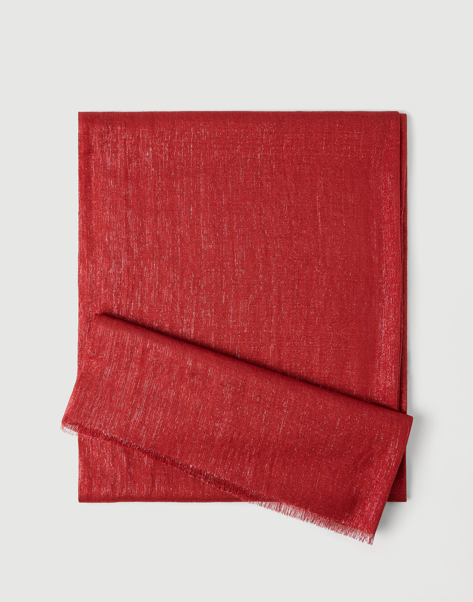 Sparkling scarf for Woman in Pearl Grey | Brunello Cucinelli