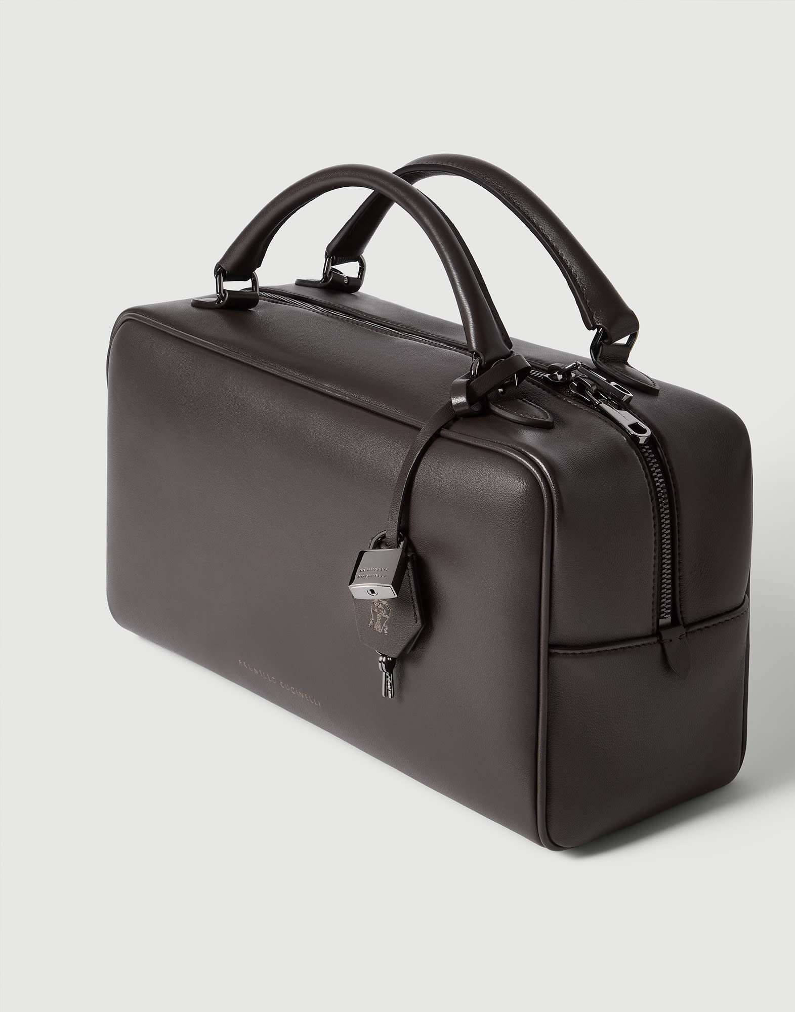Nappa Boston Explorer bag for Woman in Rust Brown | Brunello Cucinelli