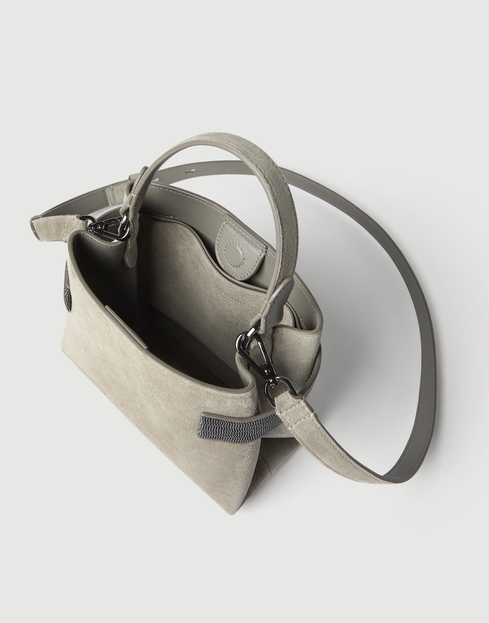 Small Top-Handle Essence bag for Woman in Khaki | Brunello Cucinelli