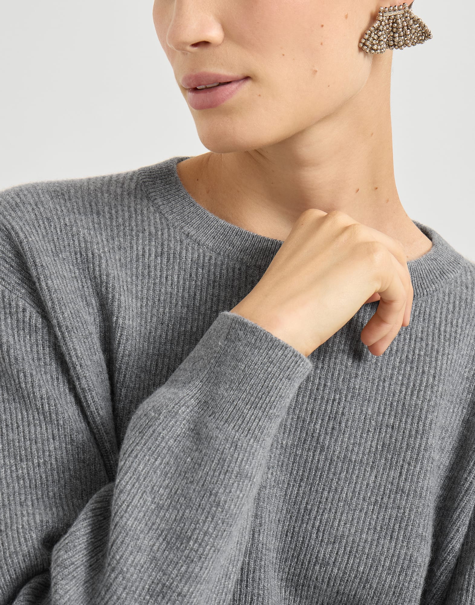 Cashmere and vicuña sweater for Woman in Beige | Brunello Cucinelli