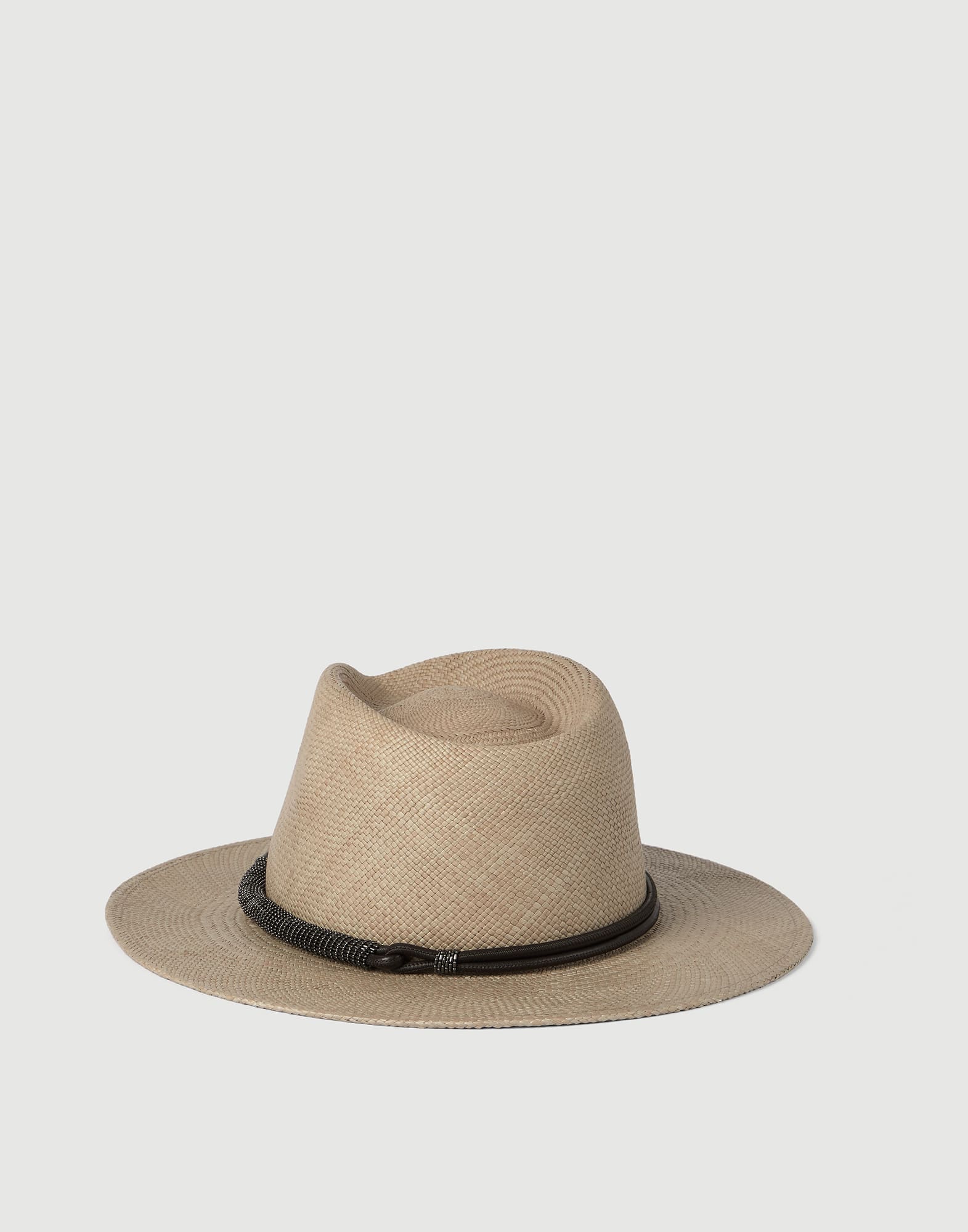 レディース 向け ホワイト ストロー フェドラハット | Brunello Cucinelli