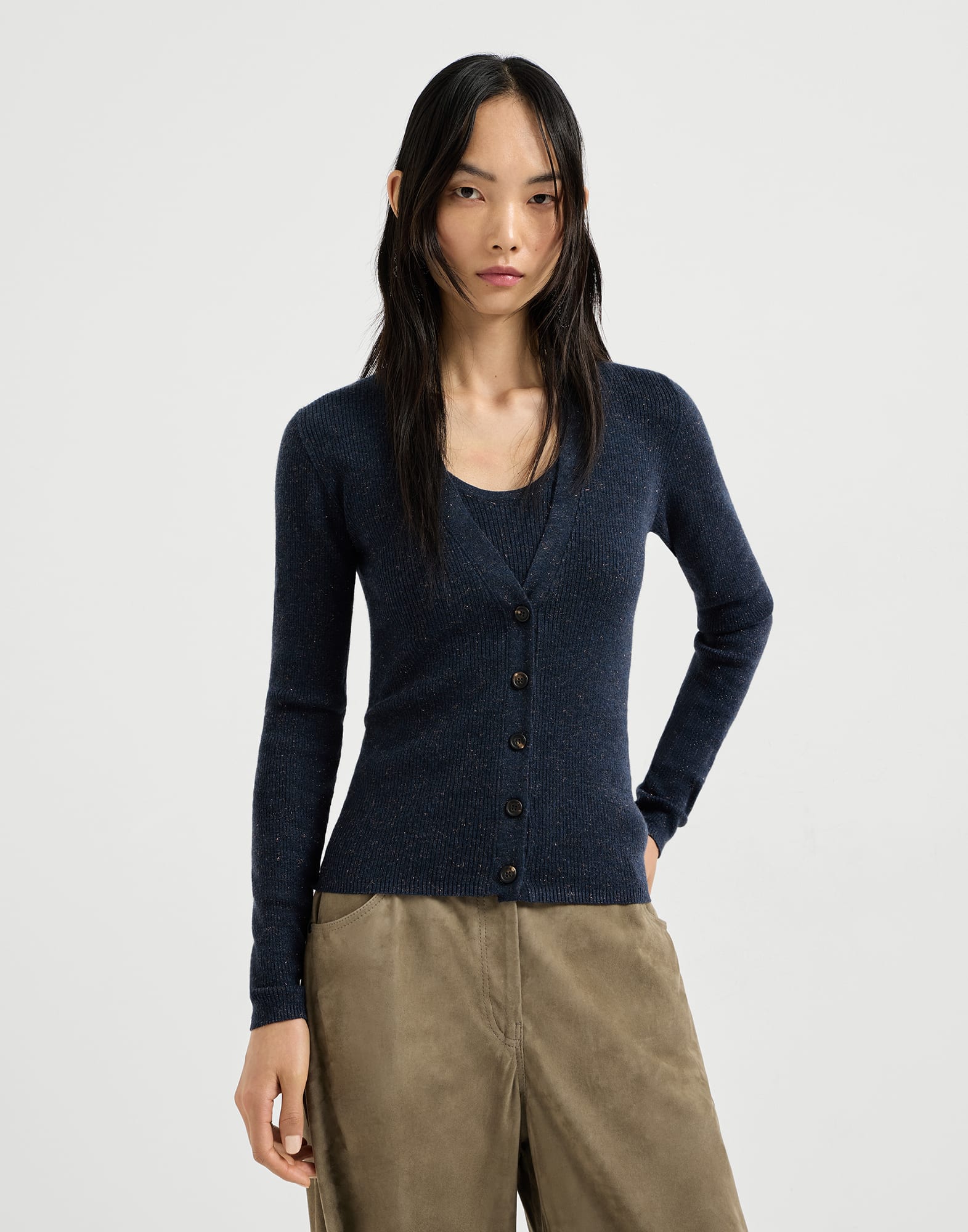 Button-front Cardigan - Front view - View Full Screen