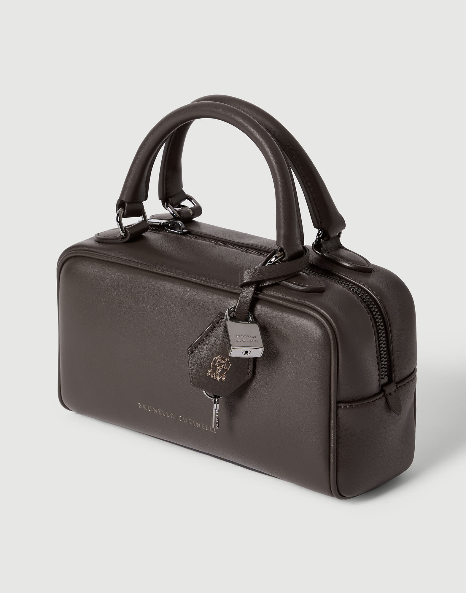 Explorer small Boston bag for Woman in Rust Brown | Brunello Cucinelli