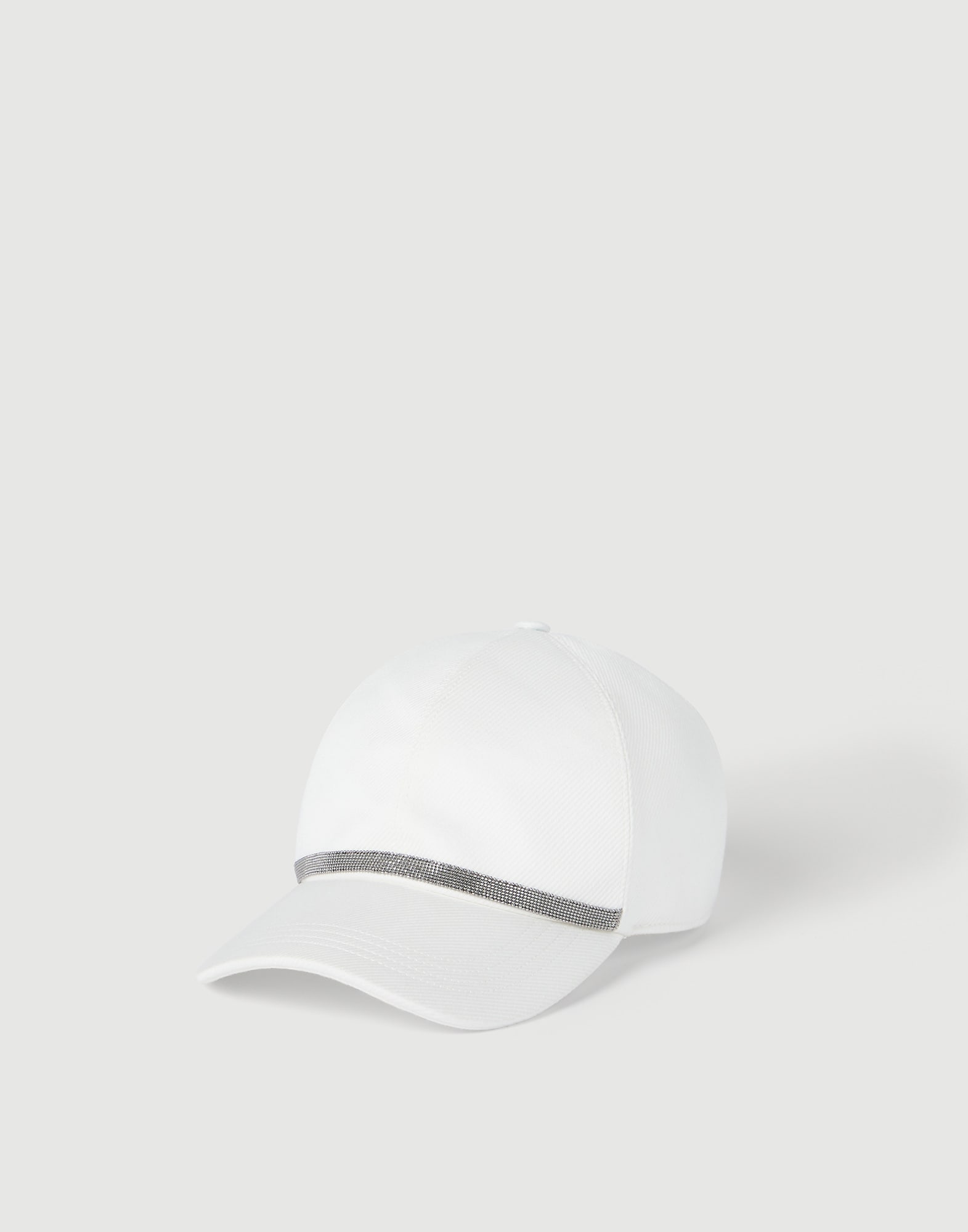 Baseball Cap with monili White Woman - Brunello Cucinelli