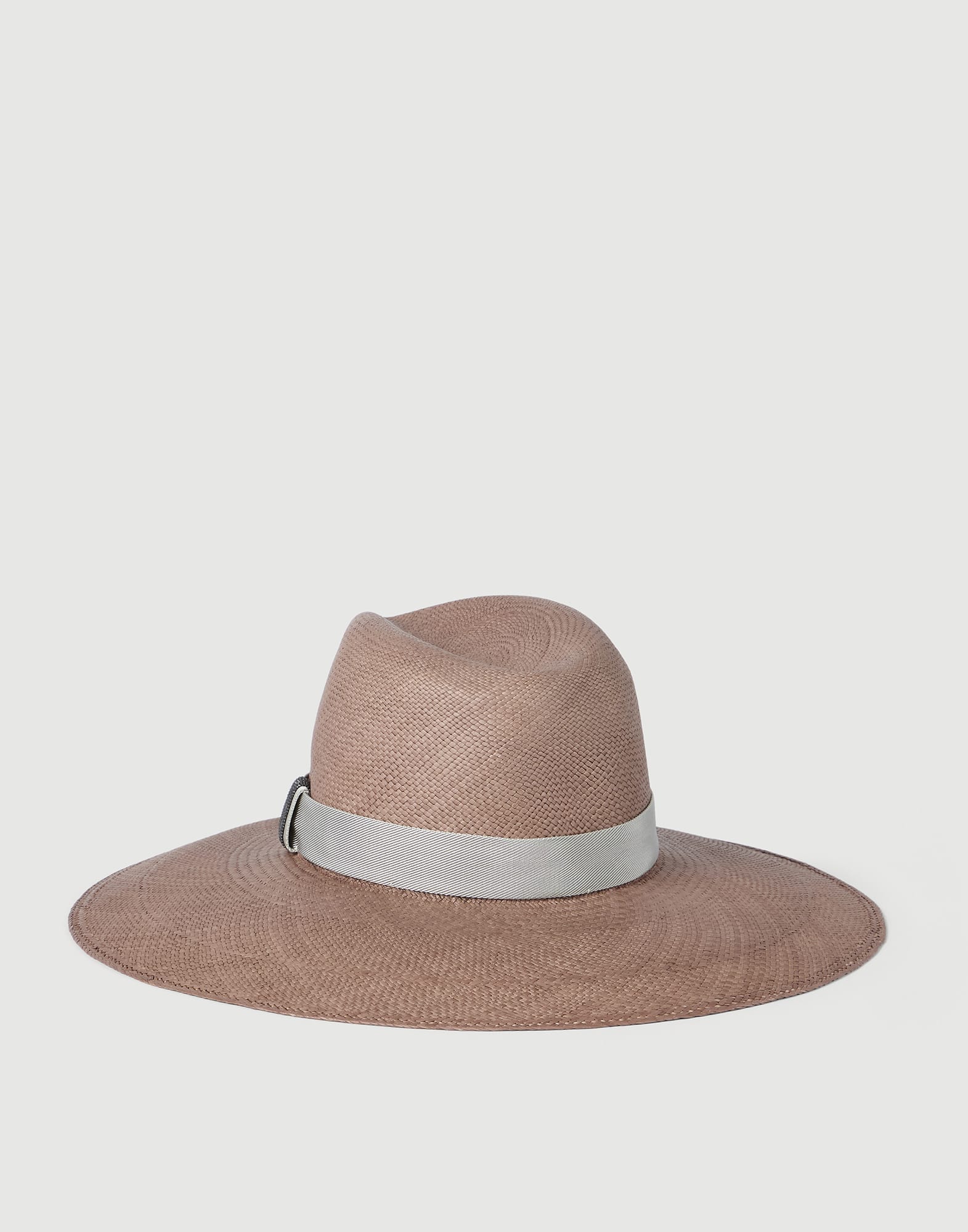 Brunello Cucinelli Black Straw Fedora with Natural Tag Brunello Cucinelli Straw Fedora with Monili Band | Neiman Marcus main image 4