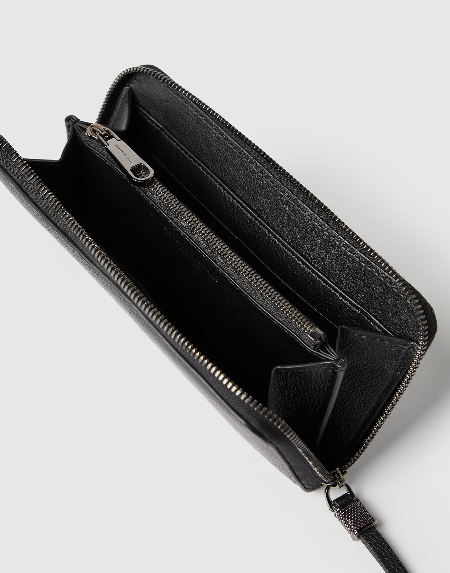 BRUNELLO CUCINELLI レザー トラベルウォレット オーガナイザー レディース 向け ブラック レザーウォレット | Brunello Cucinelli
