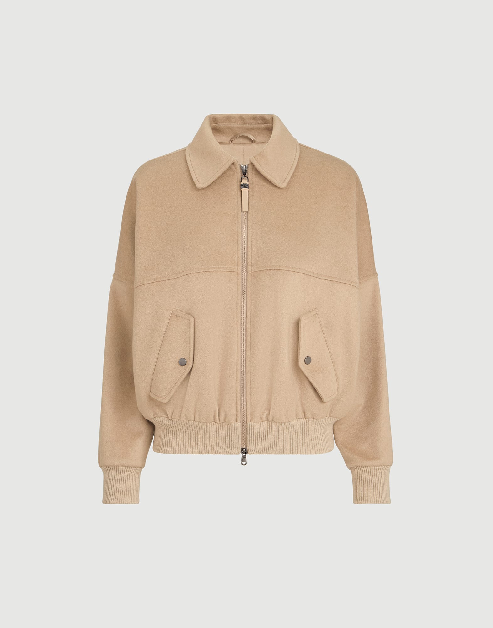 Vicuña beaver cloth outerwear jacket with monili for Woman in
