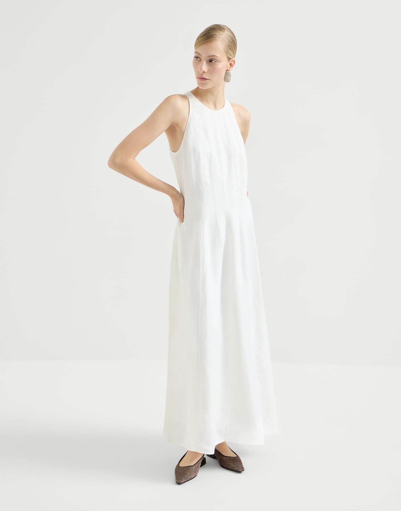 Fluid Dress For Woman In Bordeaux Brunello Cucinelli fluid-dress-for-woman-in-bordeaux-brunello-cucinelli