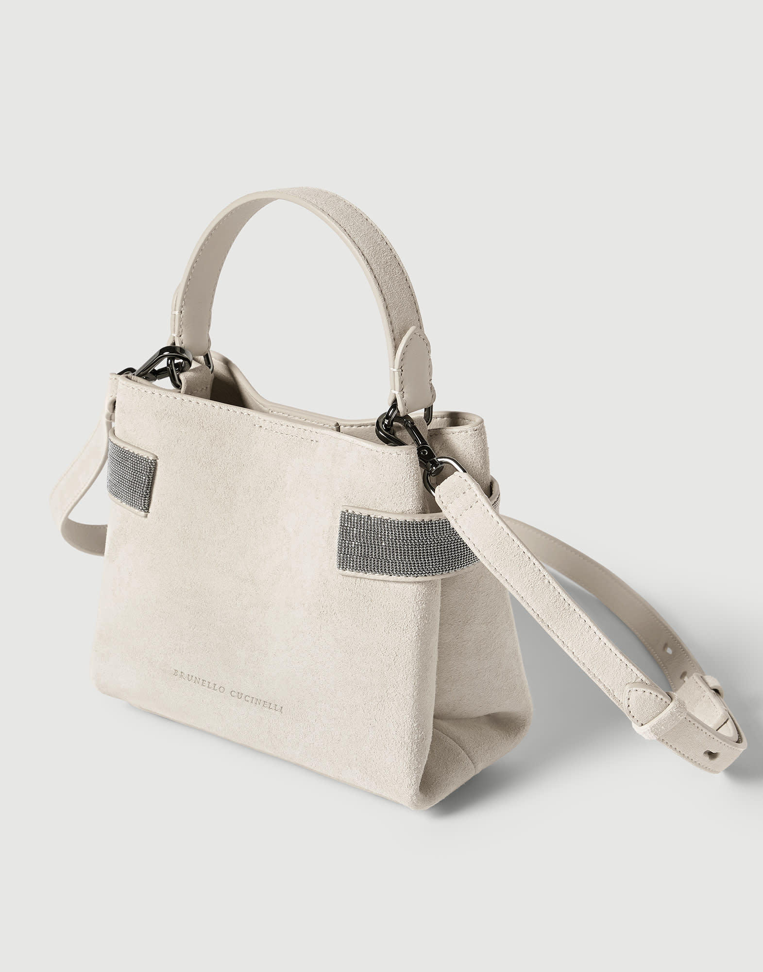 Small Top-Handle Essence bag for Woman in Khaki | Brunello Cucinelli