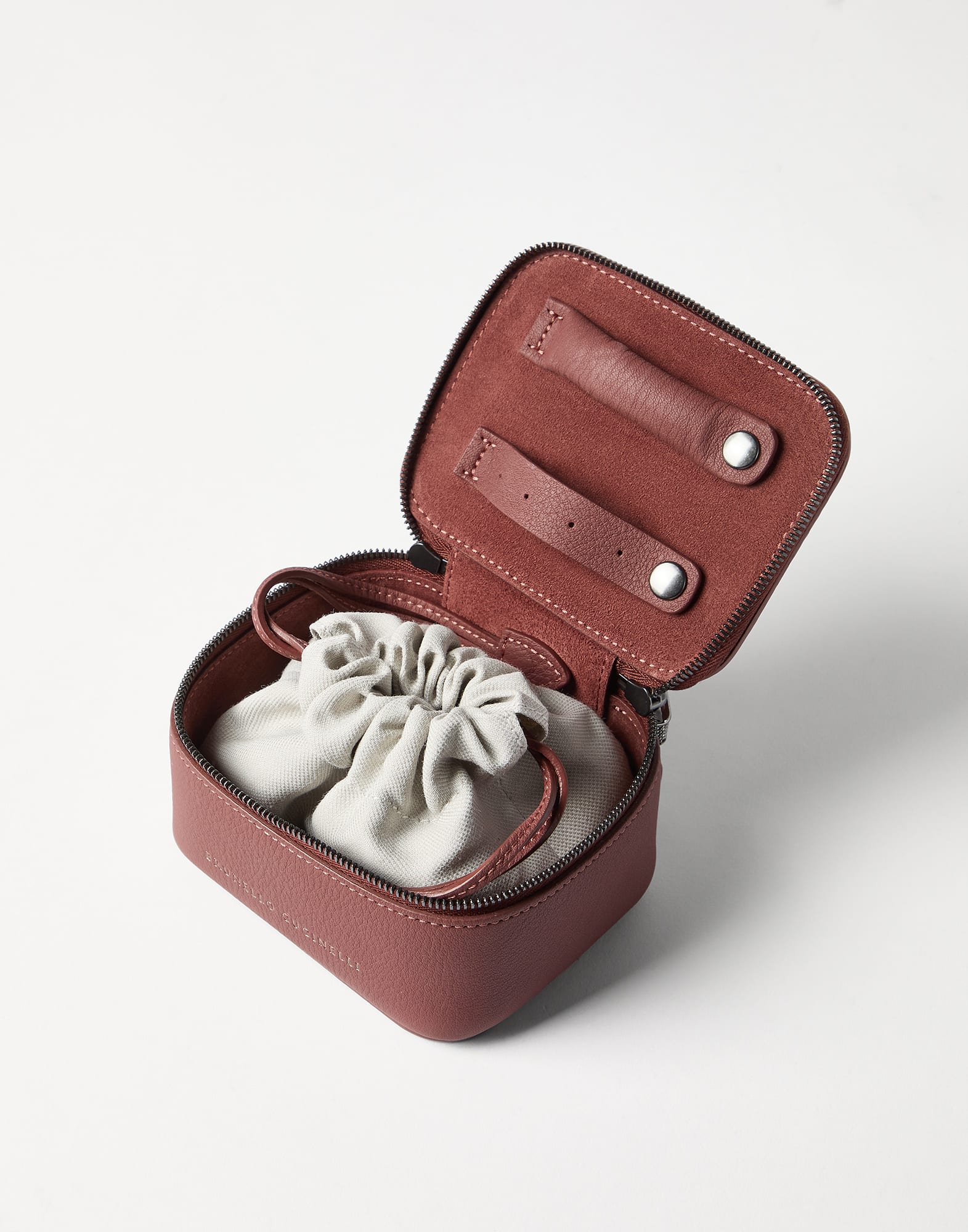 Calfskin jewelry box for Woman in Firebrick | Brunello Cucinelli