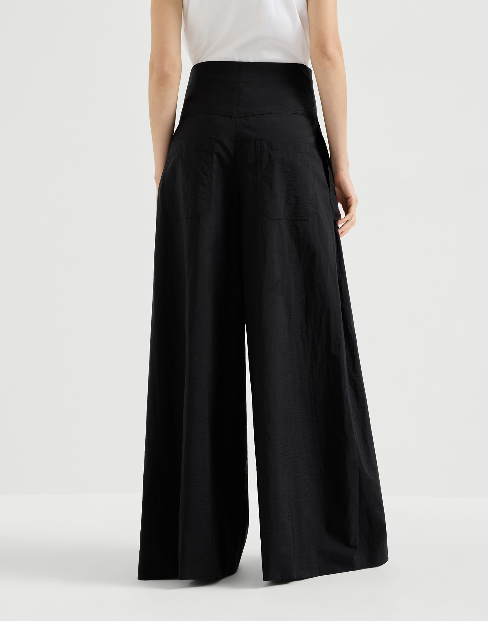 Maxi trousers for Woman in Black | Brunello Cucinelli