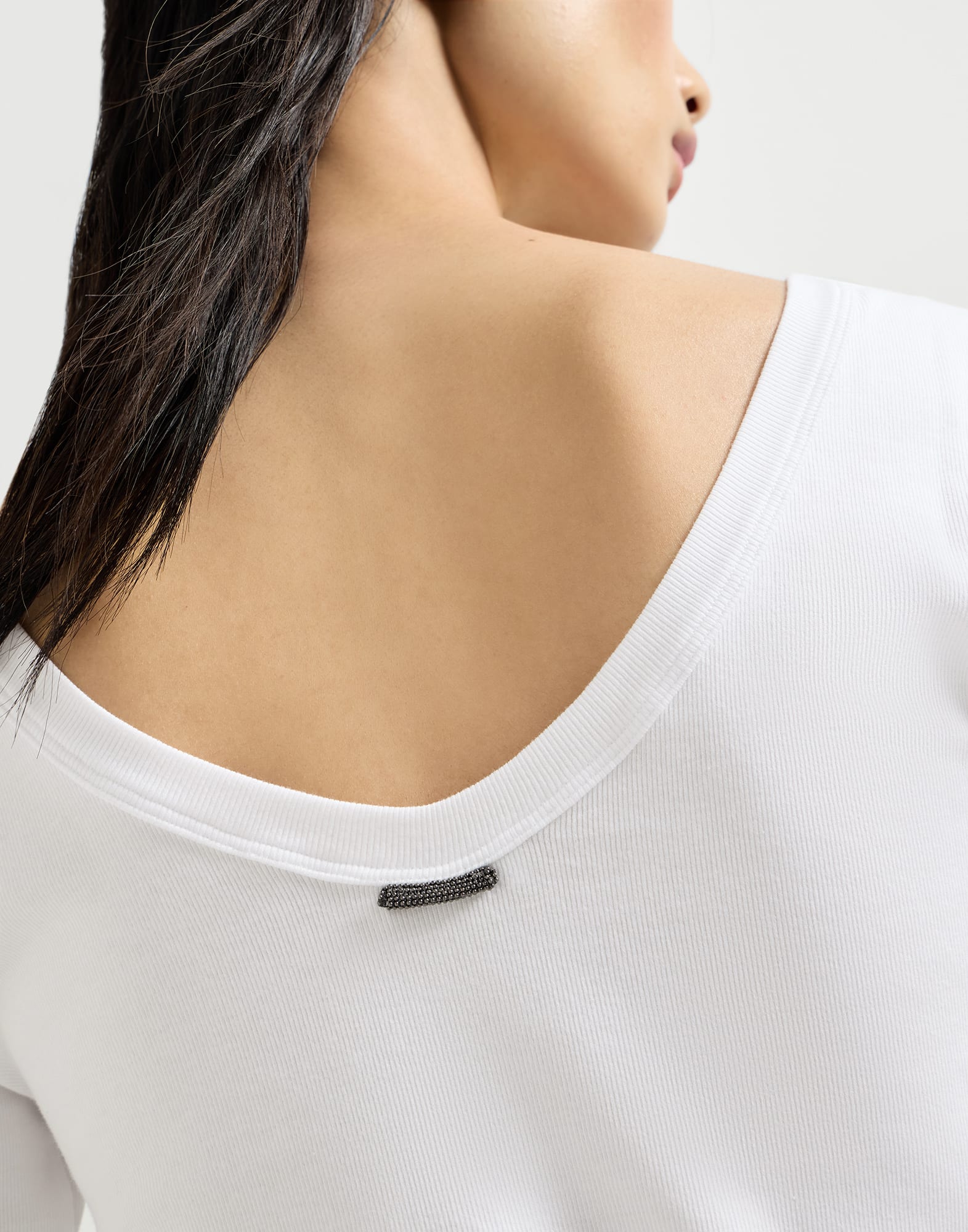 レディース 向け ホワイト モニーレ付き Tシャツ | Brunello Cucinelli