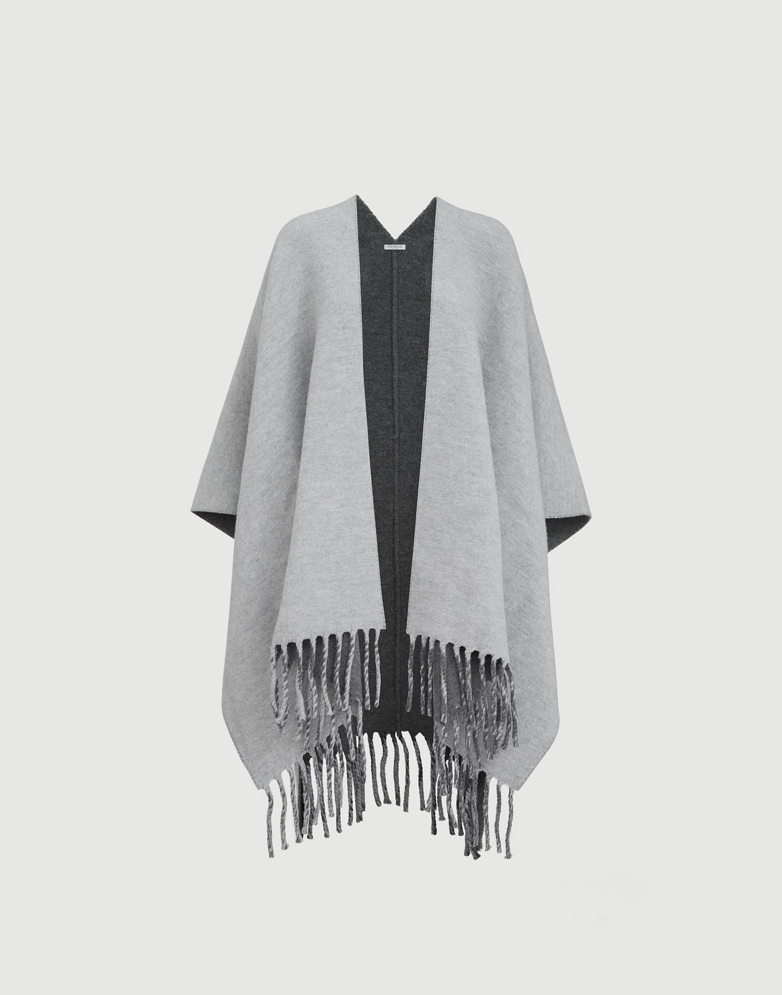 ブルネロクチネリ　カシミア　ニットポンチョ レディース 向け パナマ ウール&カシミヤ ダブルニット ポンチョ