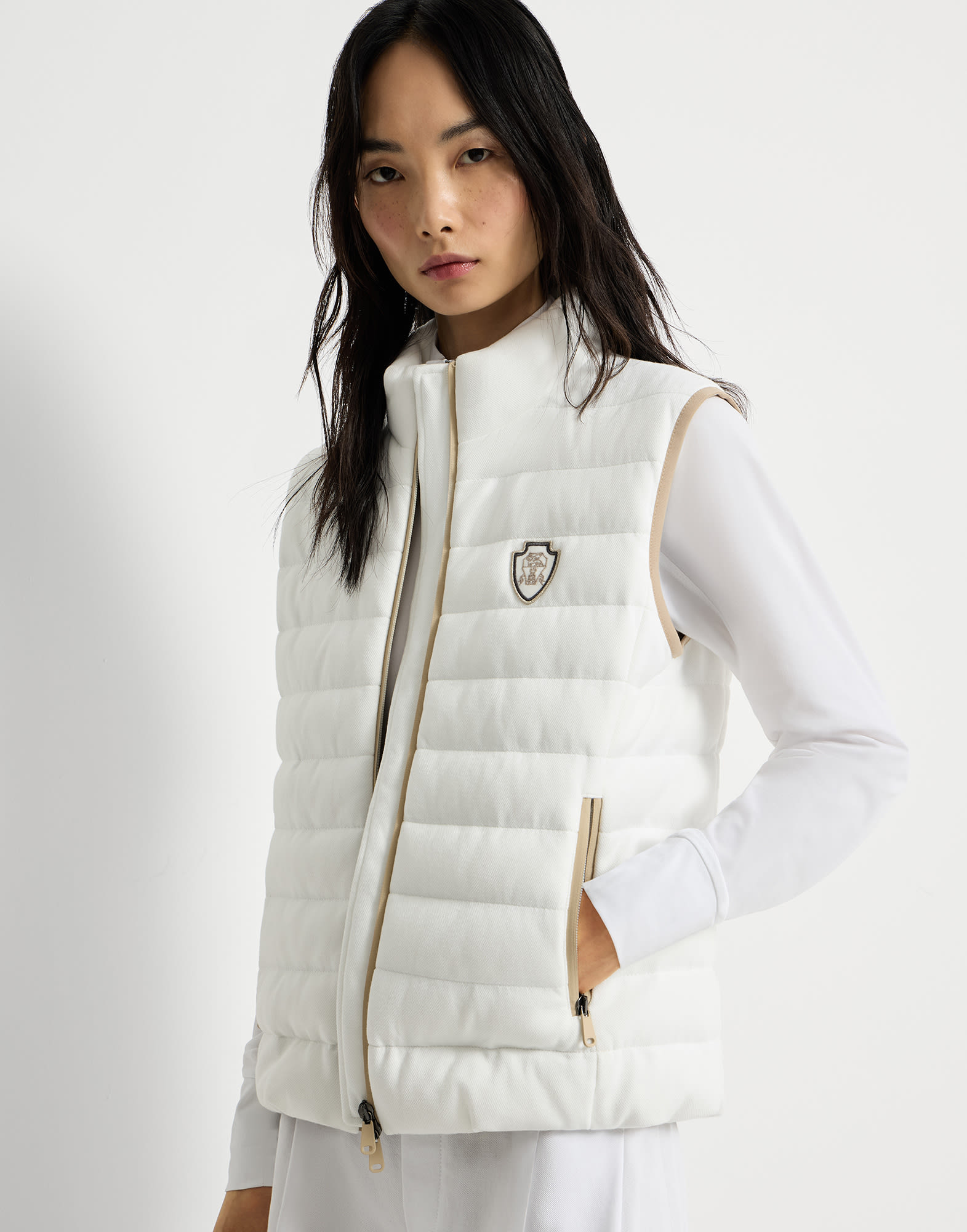 BRUNELLO CUCINELLI ブルネロ・クチネリ　ホワイトダウンベスト レディース 向け ホワイト ダウンベスト | Brunello Cucinelli