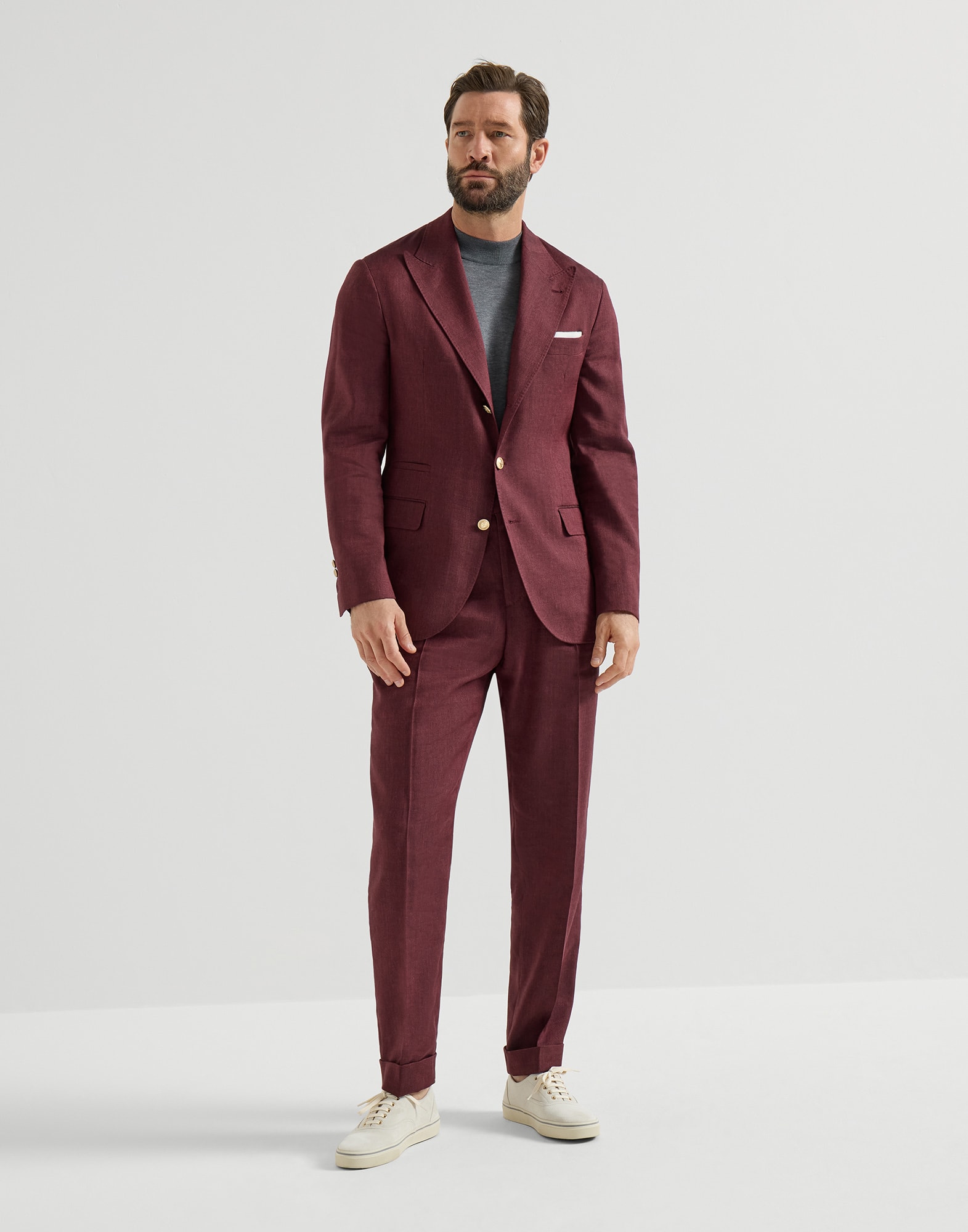 Linen and wool suit Cherry Man - Brunello Cucinelli