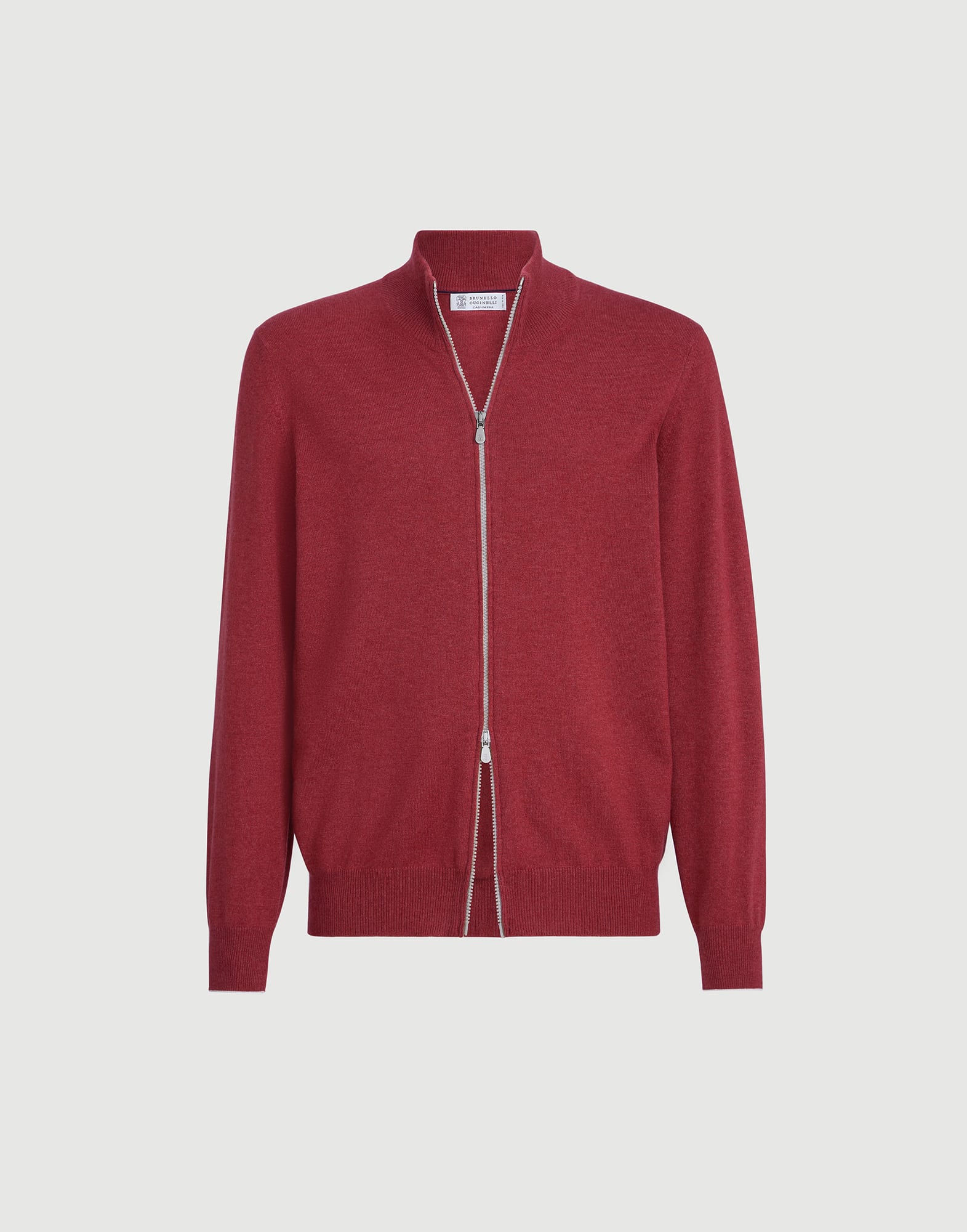 Cashmere cardigan for Man in Cherry | Brunello Cucinelli