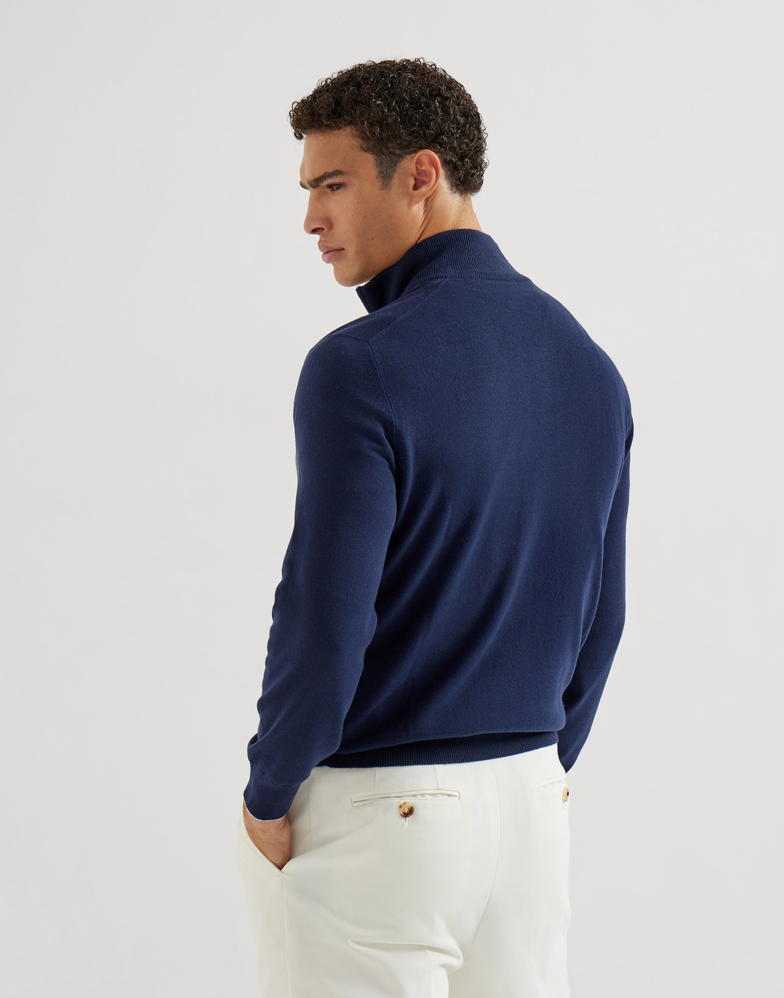 Vicuña zip-up sweater for Man in Beige | Brunello Cucinelli