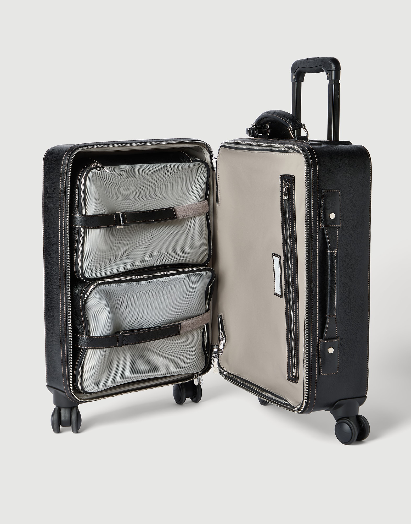 BRUNELLO CUCINELLI　スーツケース　キャリーケース Grained calfskin suitcase for Man in Black | Brunello Cucinelli
