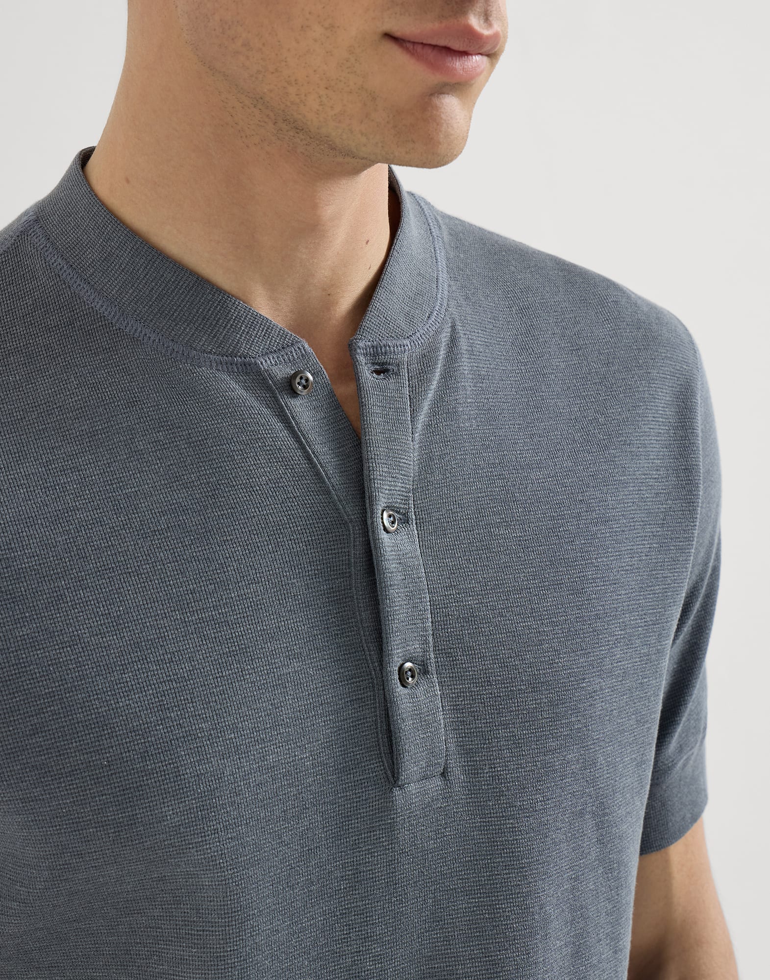 Cotton jersey T-shirt for Man in Off-White | Brunello Cucinelli