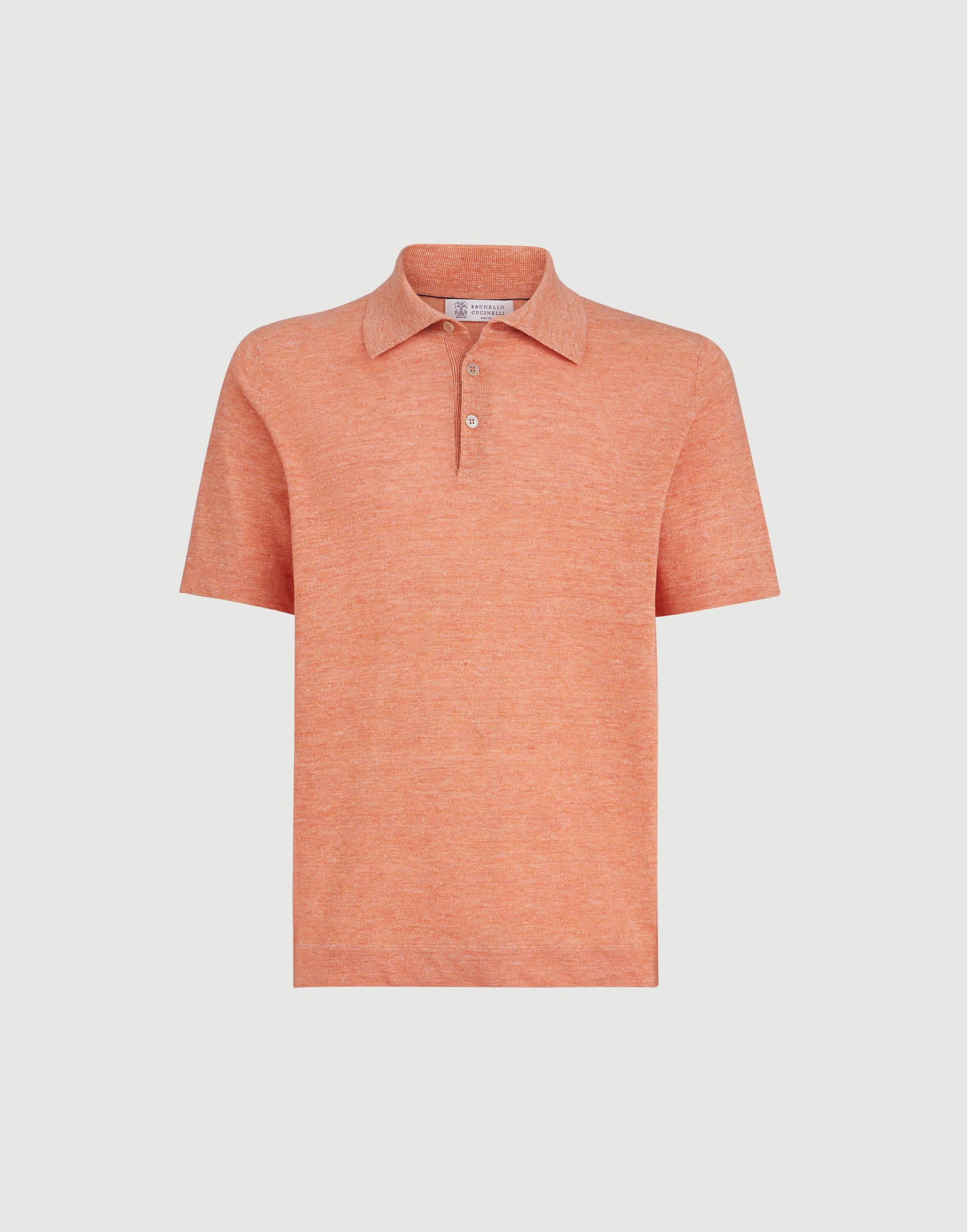 Polo-style sweater for Man in Apricot | Brunello Cucinelli