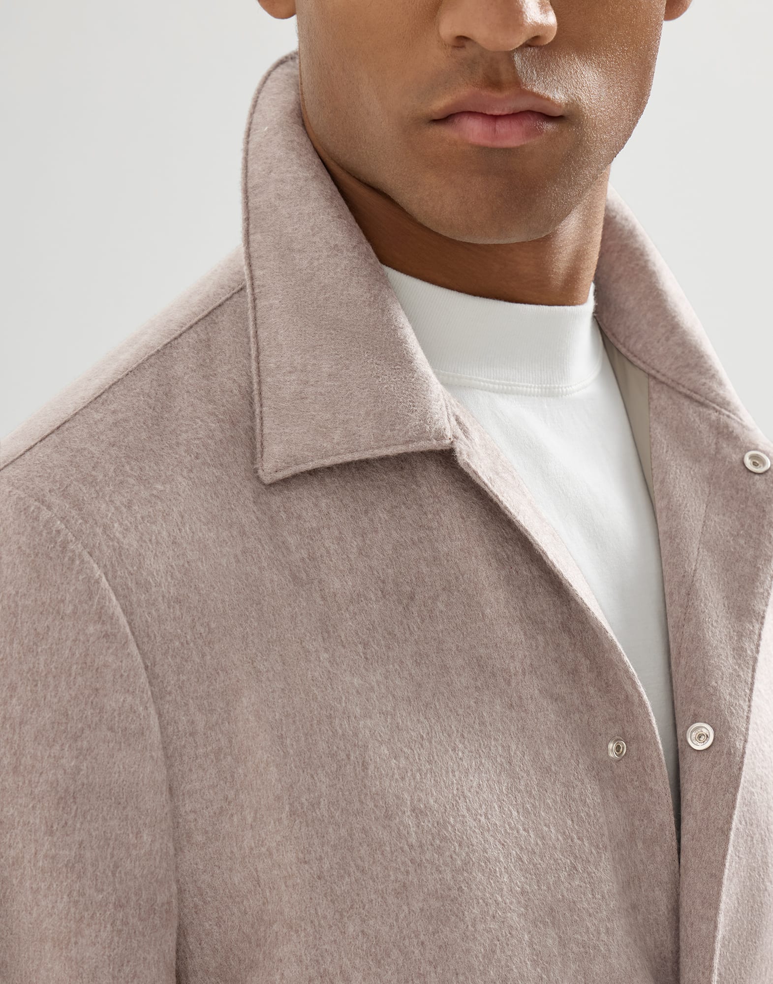 Cashmere flannel outerwear jacket for Man in Royale Blue