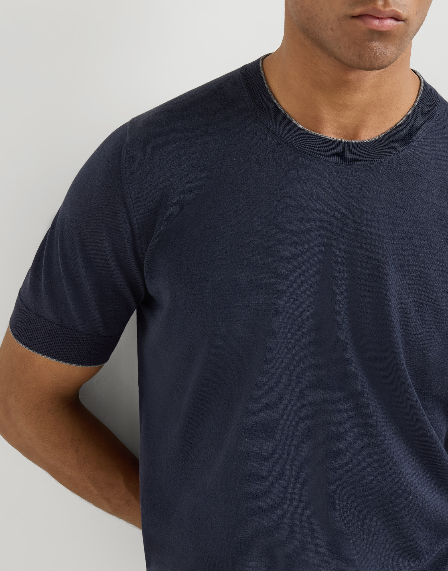 Cotton T-shirt for Man in Slate | Brunello Cucinelli