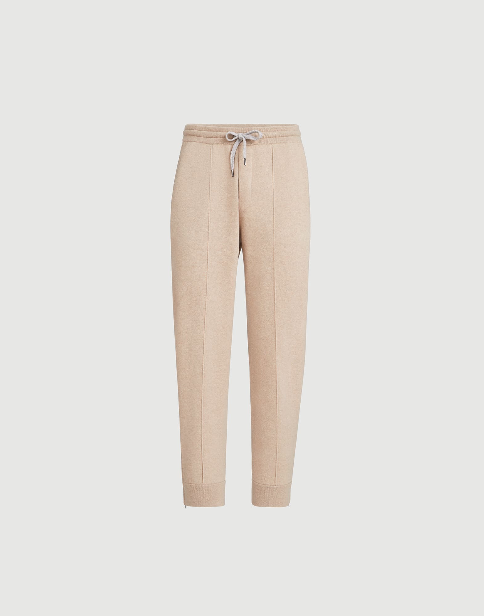 Cashmere and vicuña knit trousers for Man in Beige | Brunello