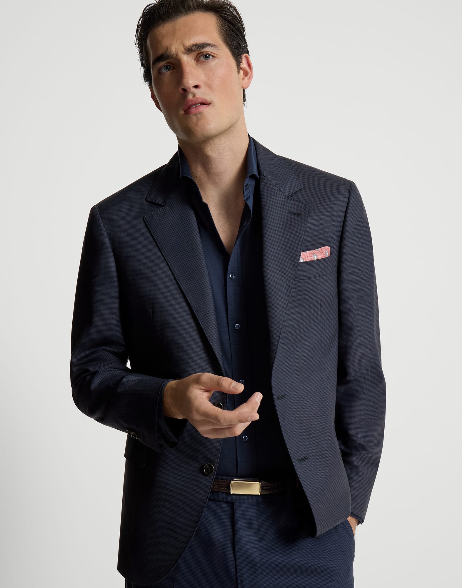 Houndstooth blazer for Man in Navy Blue | Brunello Cucinelli