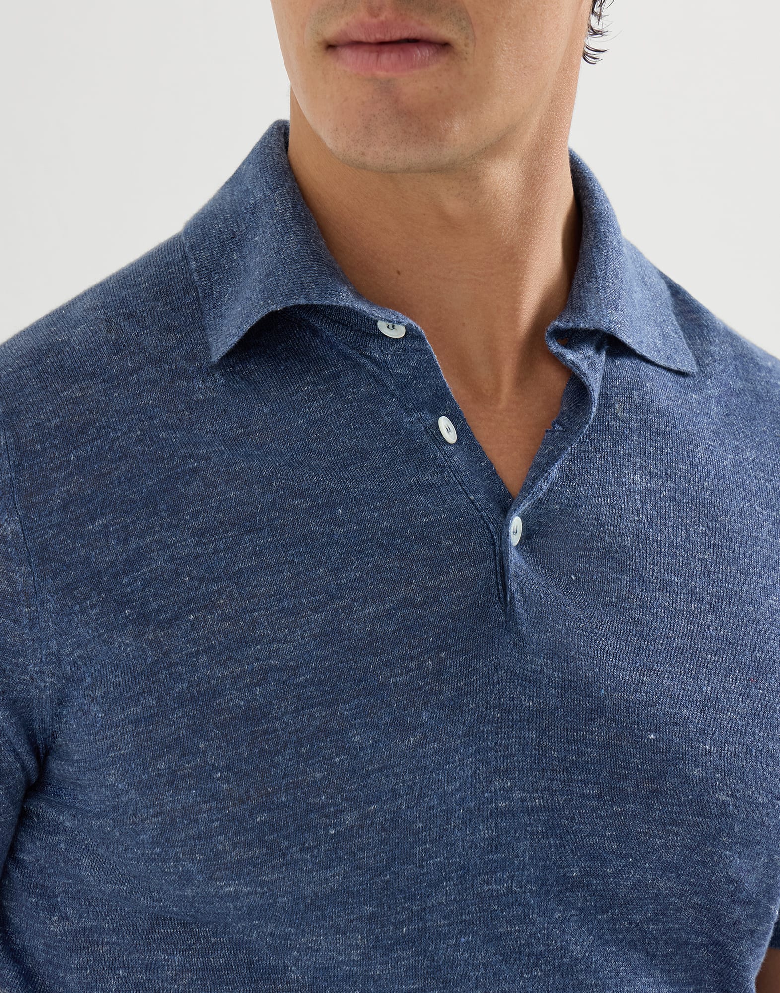 Polo-style sweater for Man in Sand | Brunello Cucinelli