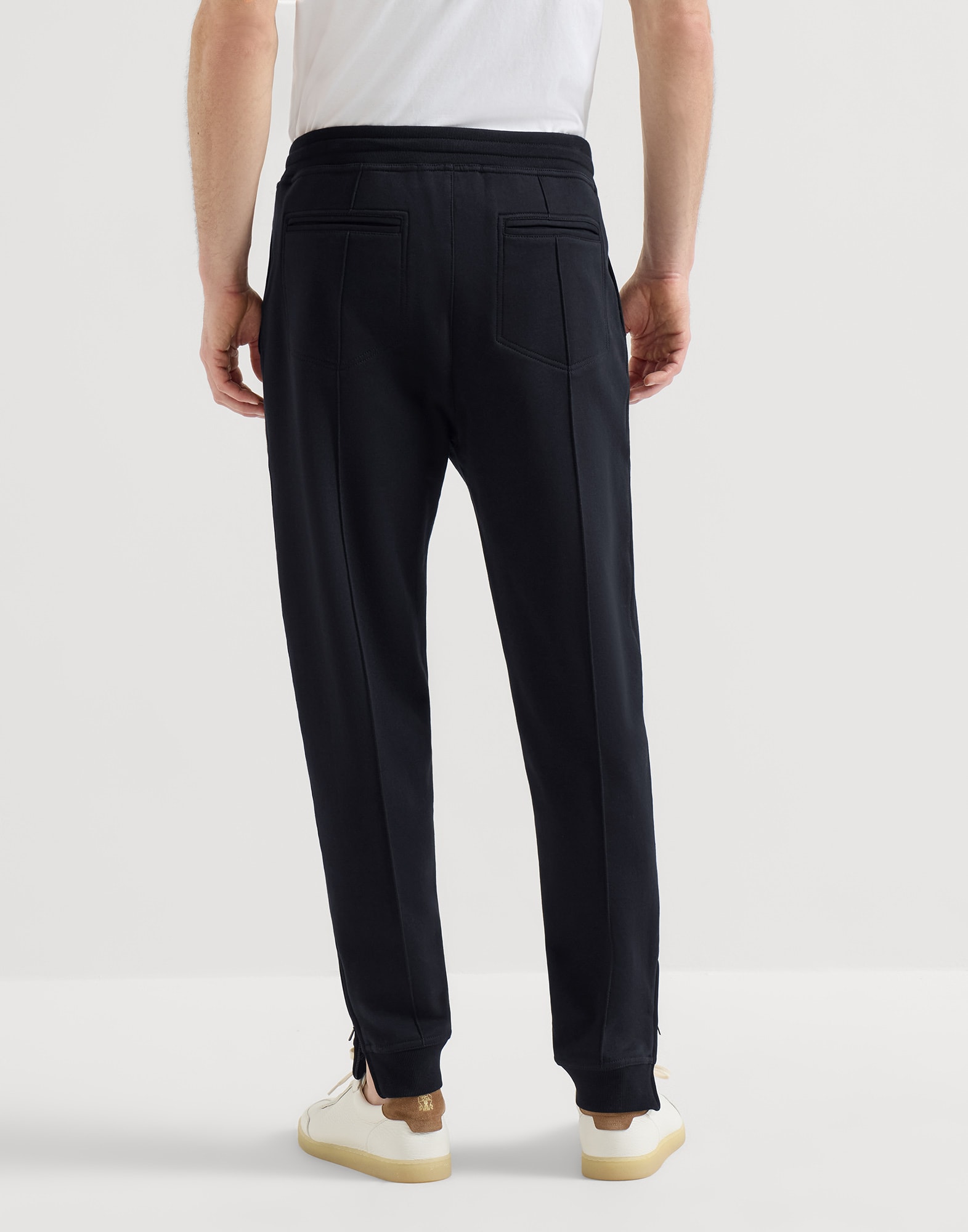 Trousers with crête for Man in Pearl Grey | Brunello Cucinelli