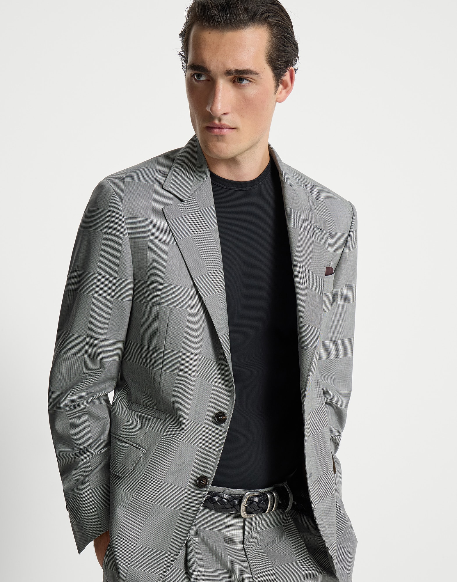 Prince of Wales blazer for Man in Grey | Brunello Cucinelli